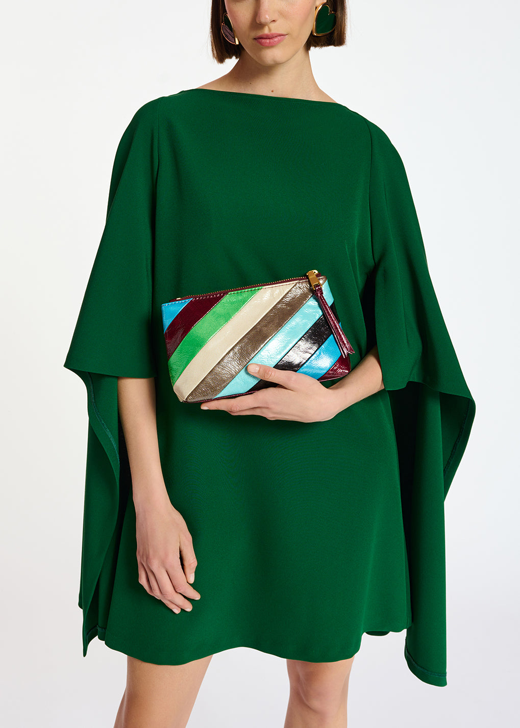 Mini-robe vert foncé à effet cape RE—SSENTIEL | Essentiel second hand