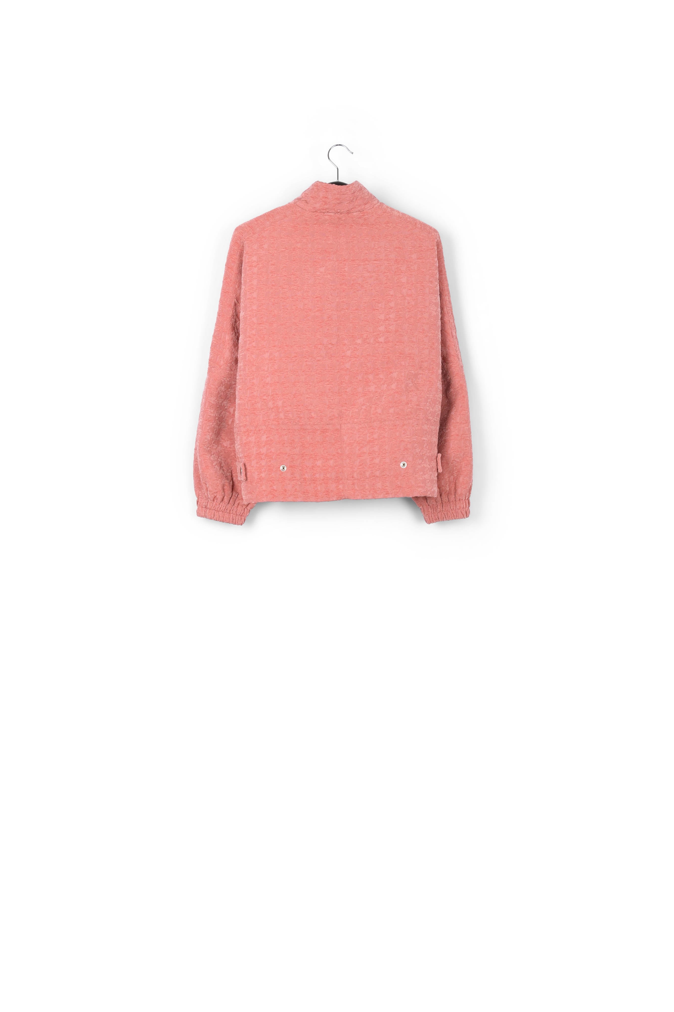 Pink houndstooth jacquard bomber jacket RE—SSENTIEL | Essentiel second hand