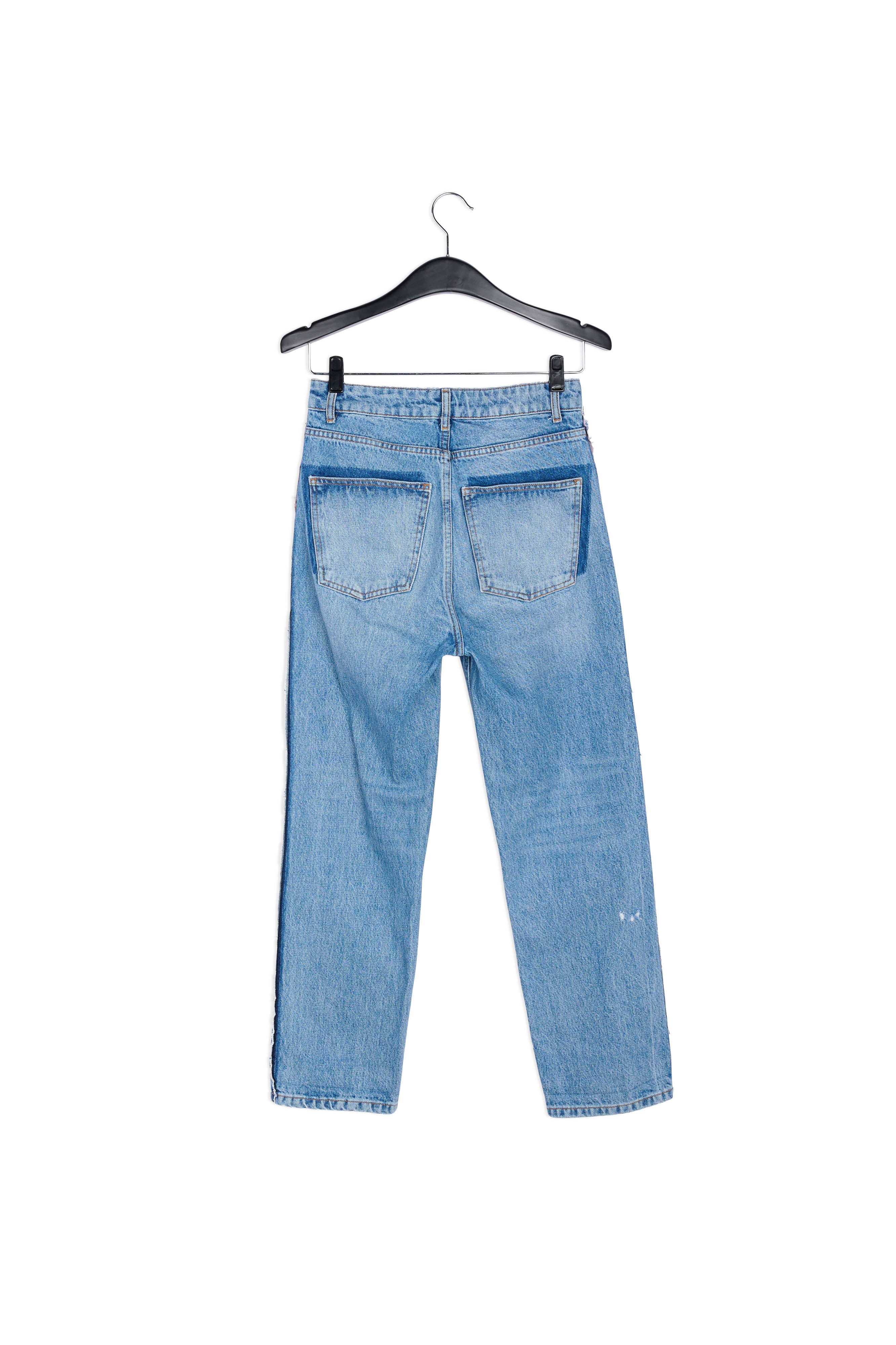 Donkerblauwe afgewassen jeans met hoge taille RE—SSENTIEL | Essentiel second hand
