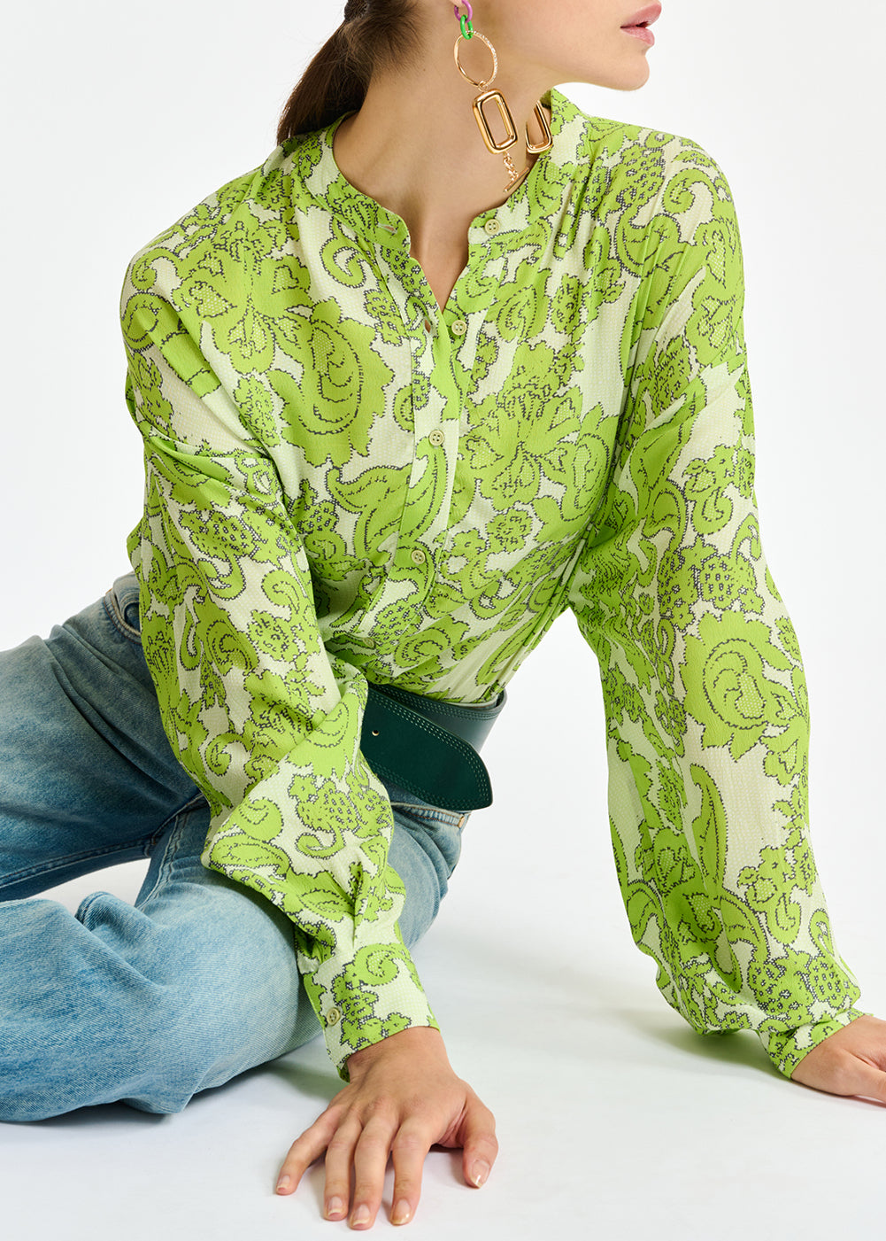 Multicolor floral-print shirt RE—SSENTIEL | Essentiel second hand