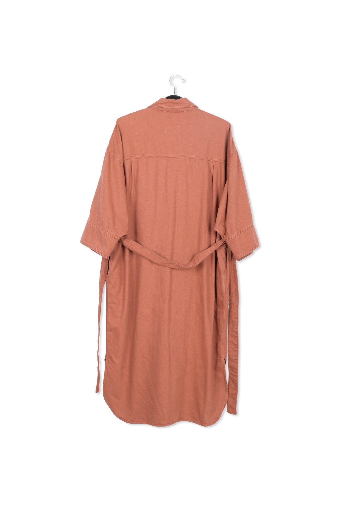 Robe chemise en denim brun RE—SSENTIEL | Essentiel second hand