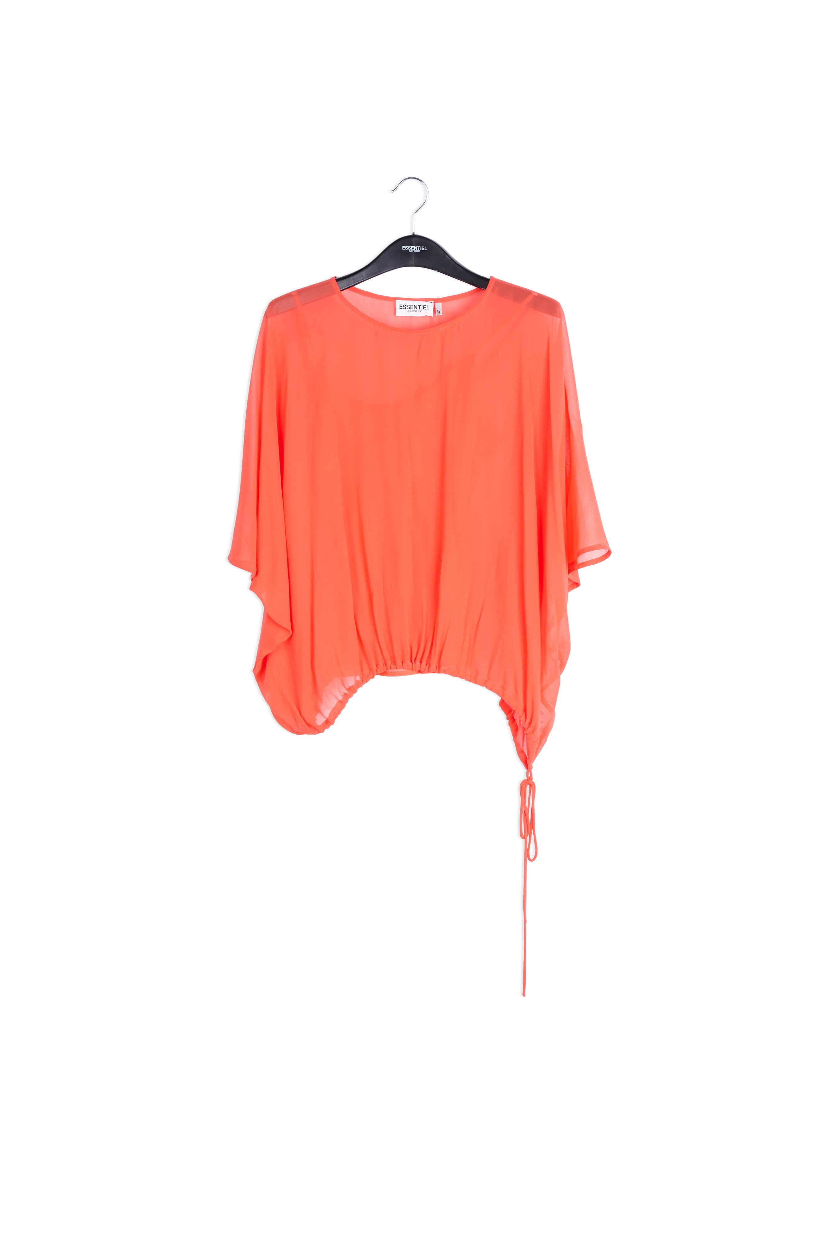 Rode doorschijnende top RE—SSENTIEL | Essentiel second hand