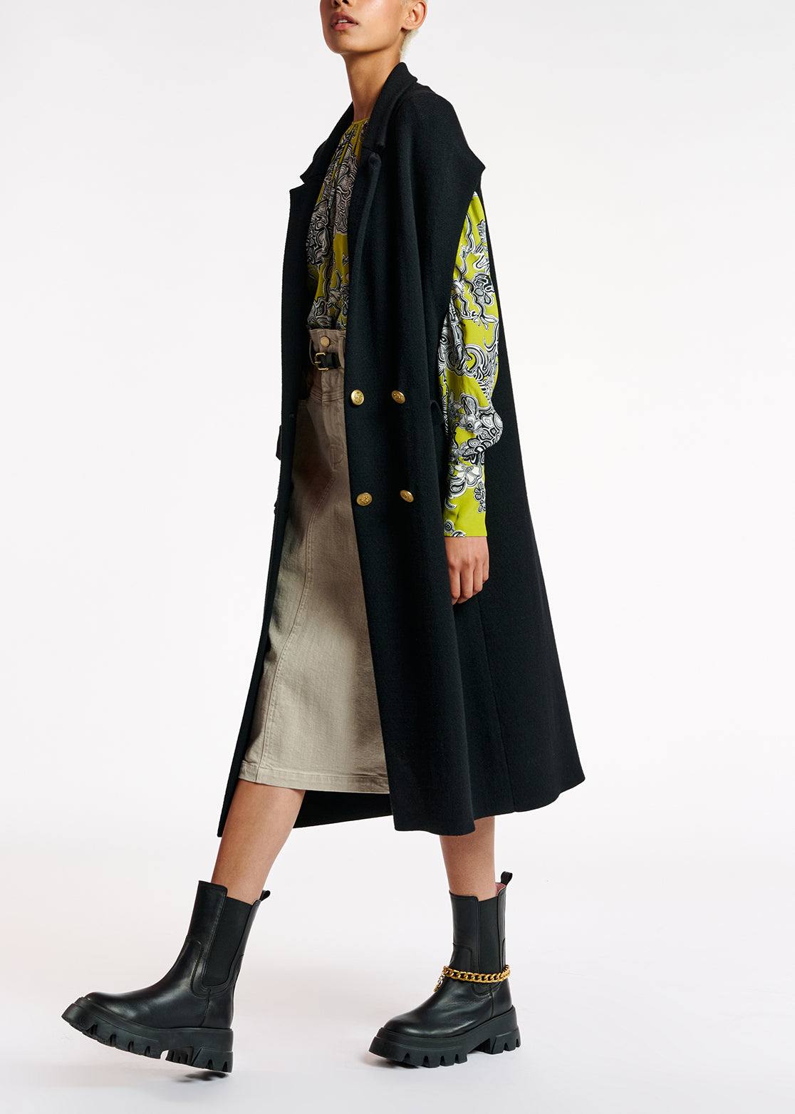 Lime green floral-print top RE—SSENTIEL | Essentiel second hand