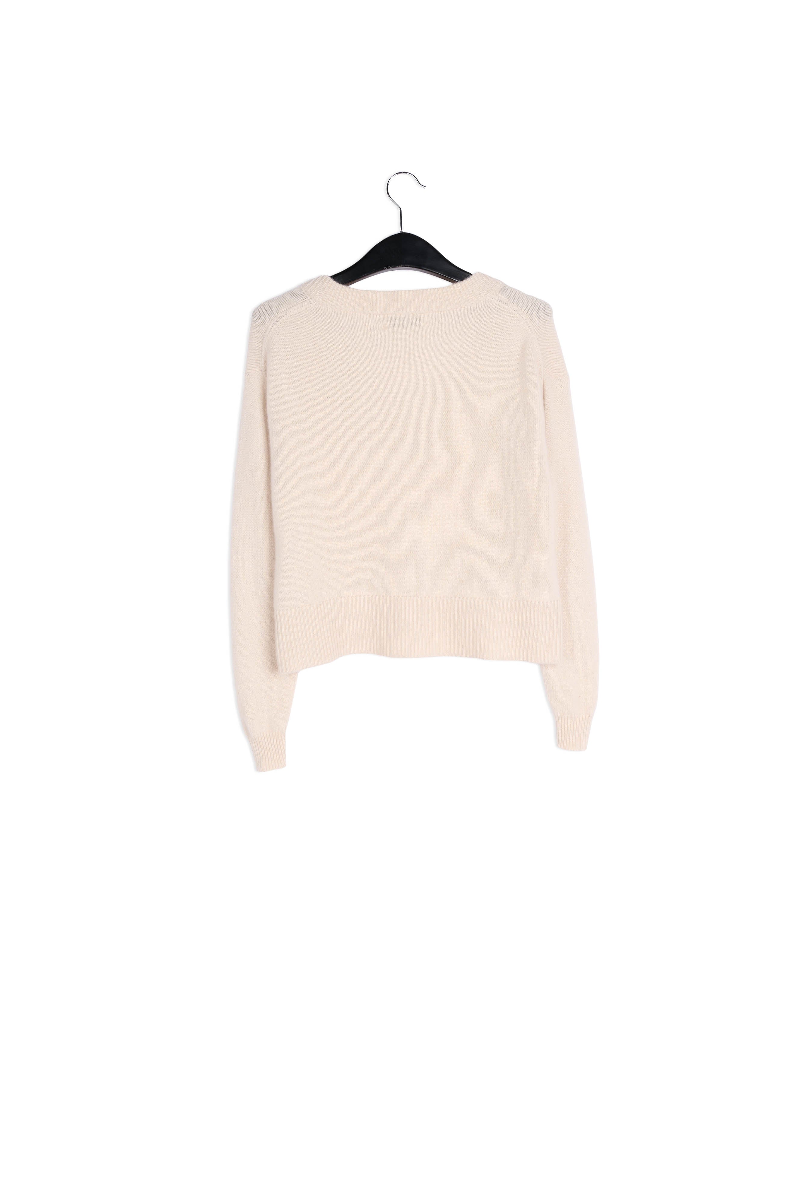 Pull blanc cassé en cachemire encolure v RE—SSENTIEL | Essentiel second hand