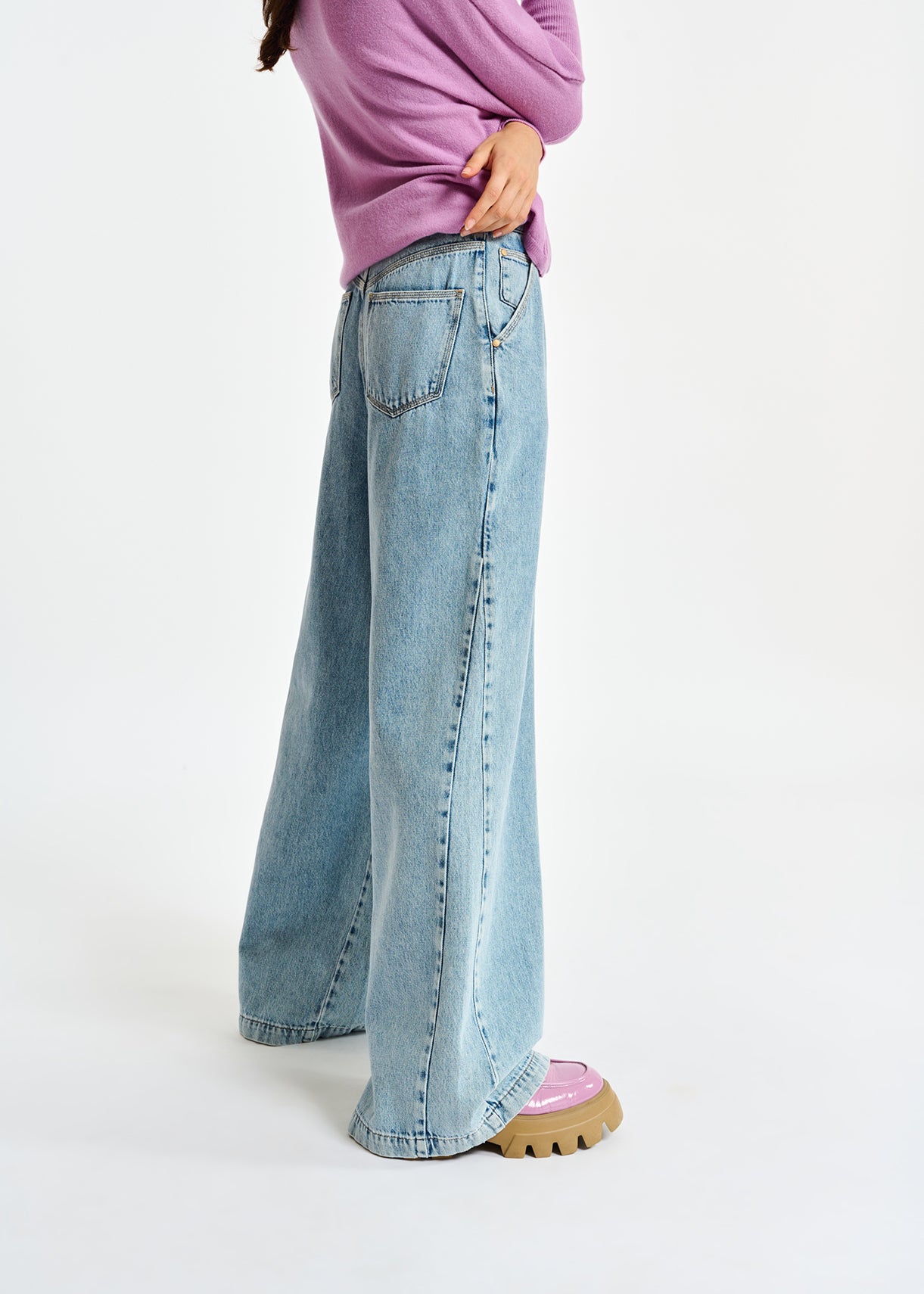 Wide-leg blue jeans RE—SSENTIEL | Essentiel second hand