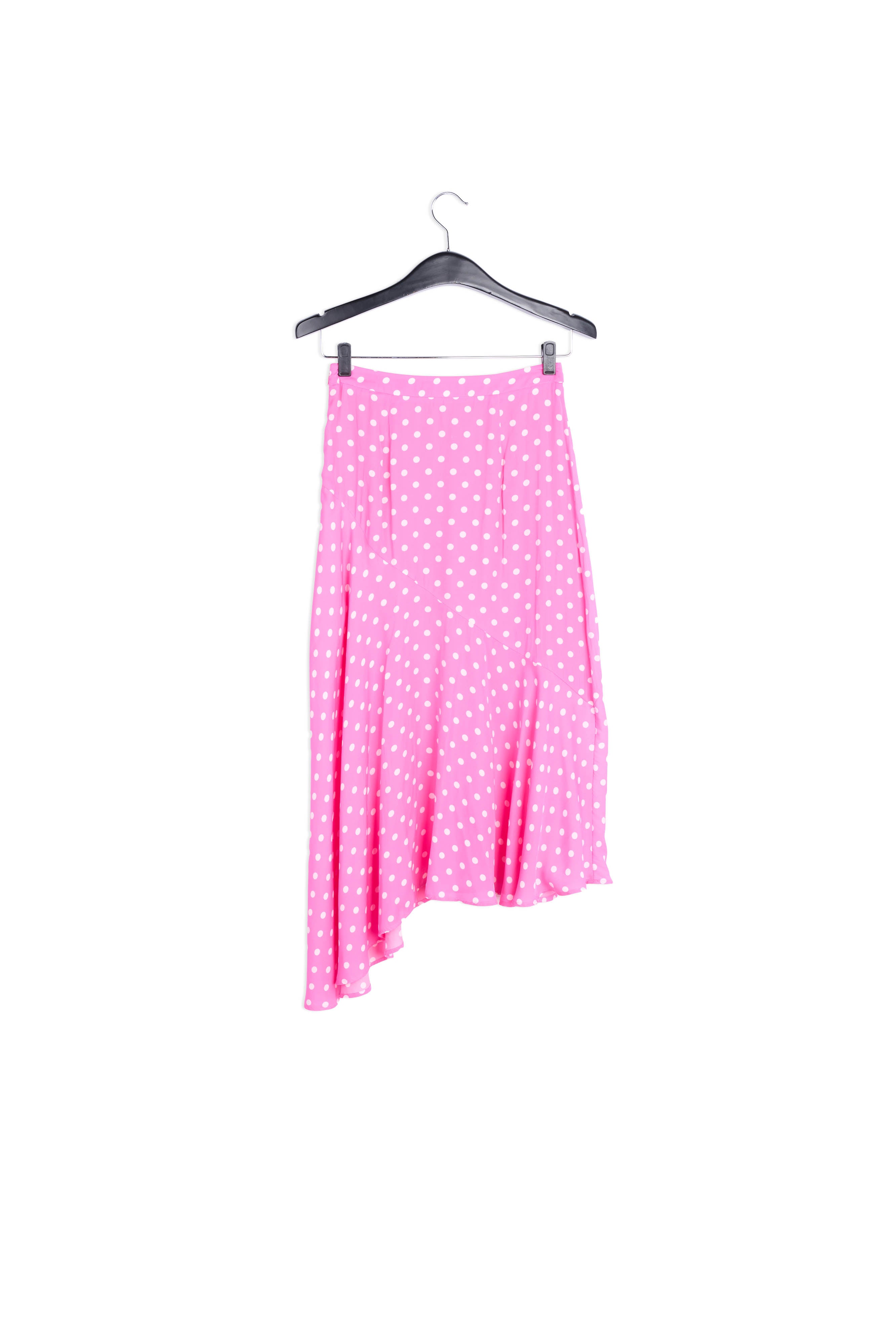 Neon pink polka dot midi skirt RE—SSENTIEL | Essentiel second hand