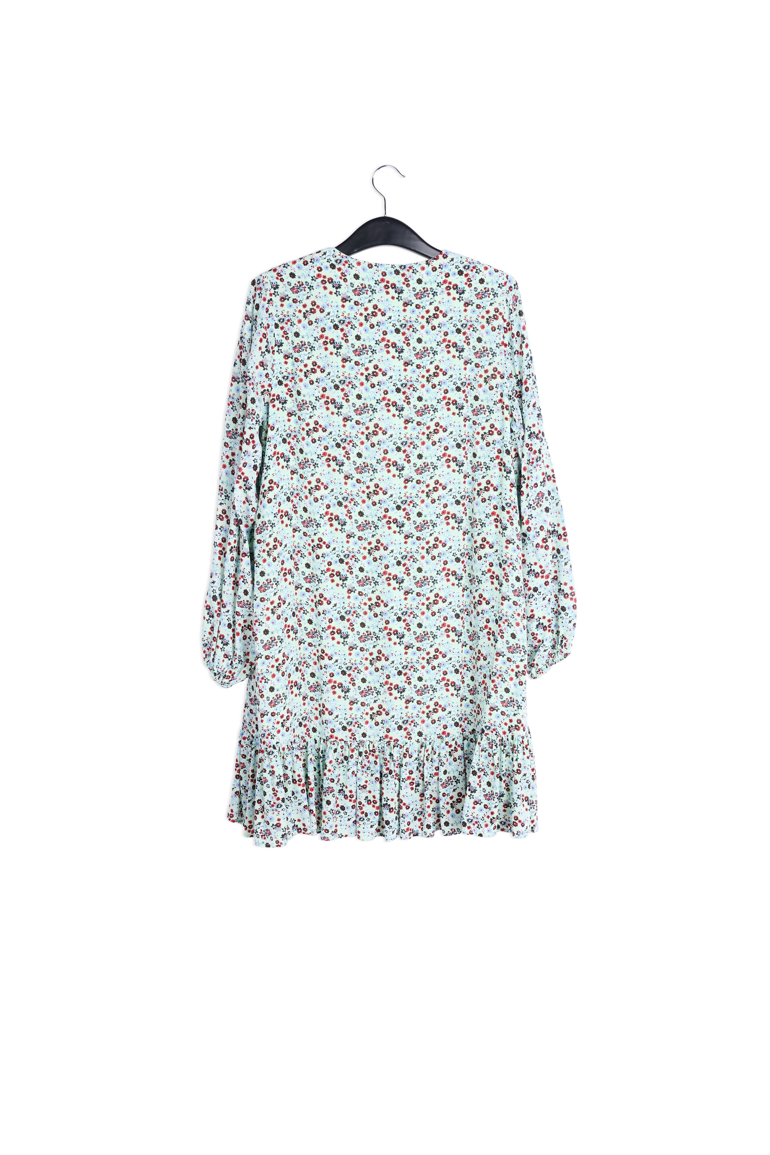 Mint green floral-print wrap mini dress RE—SSENTIEL | Essentiel second hand