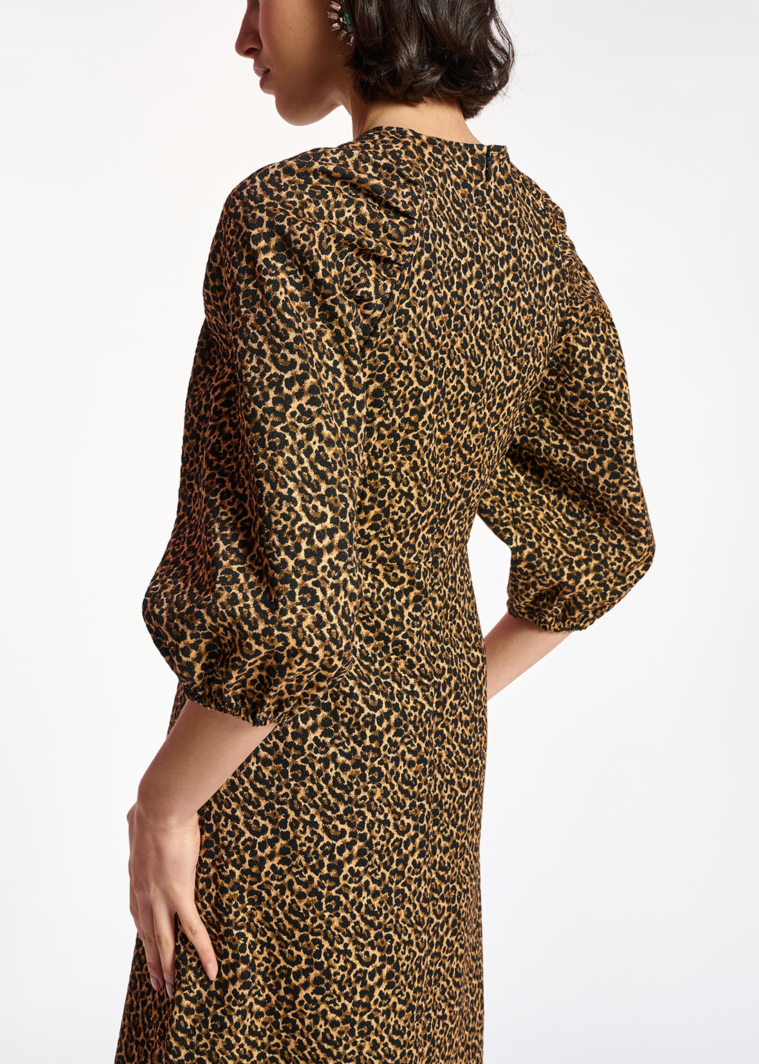 Jacquard midi-length dress with leopard motif RE—SSENTIEL | Essentiel second hand