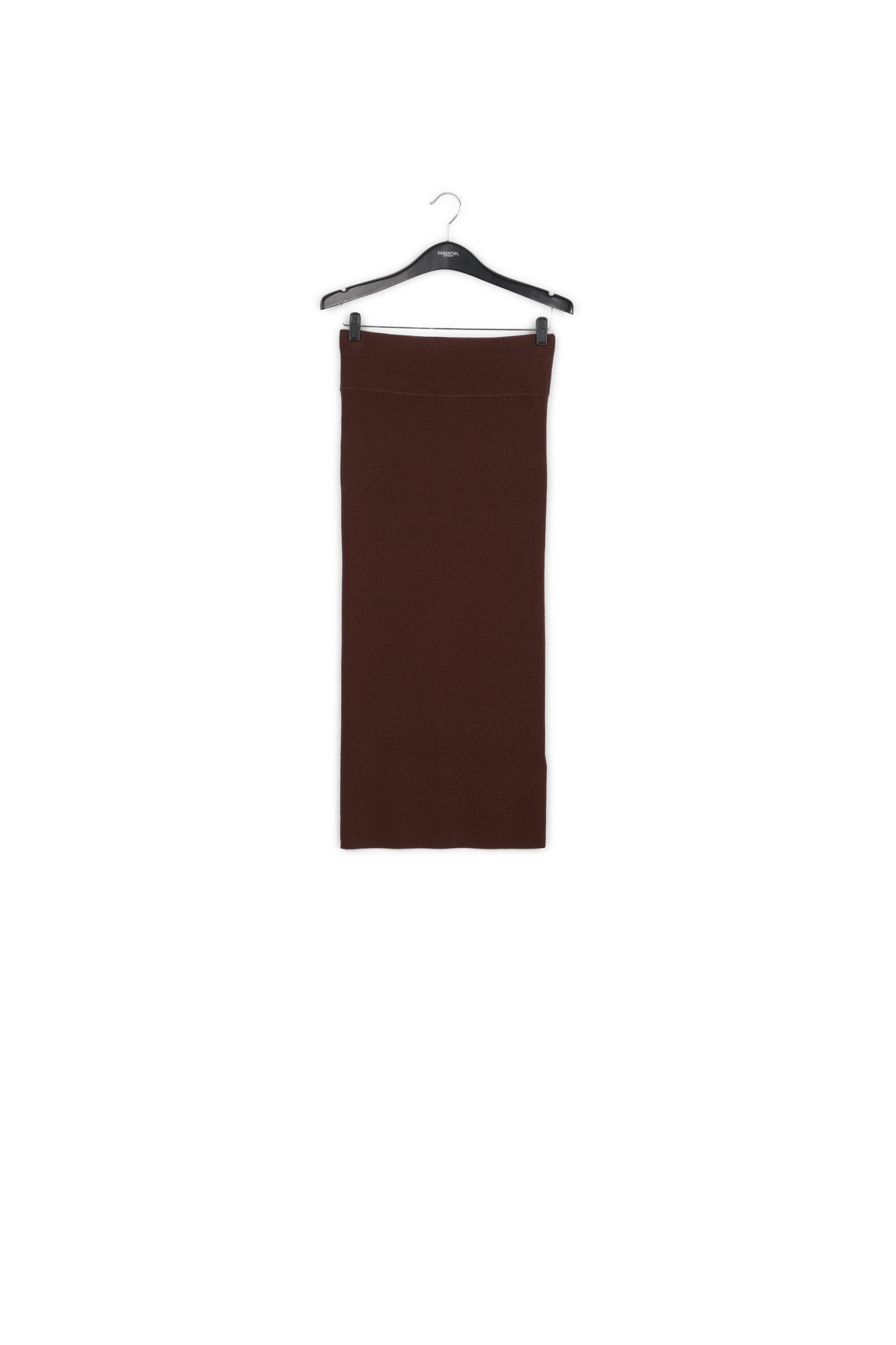 Brown rib-knitted midi skirt RE—SSENTIEL | Essentiel second hand
