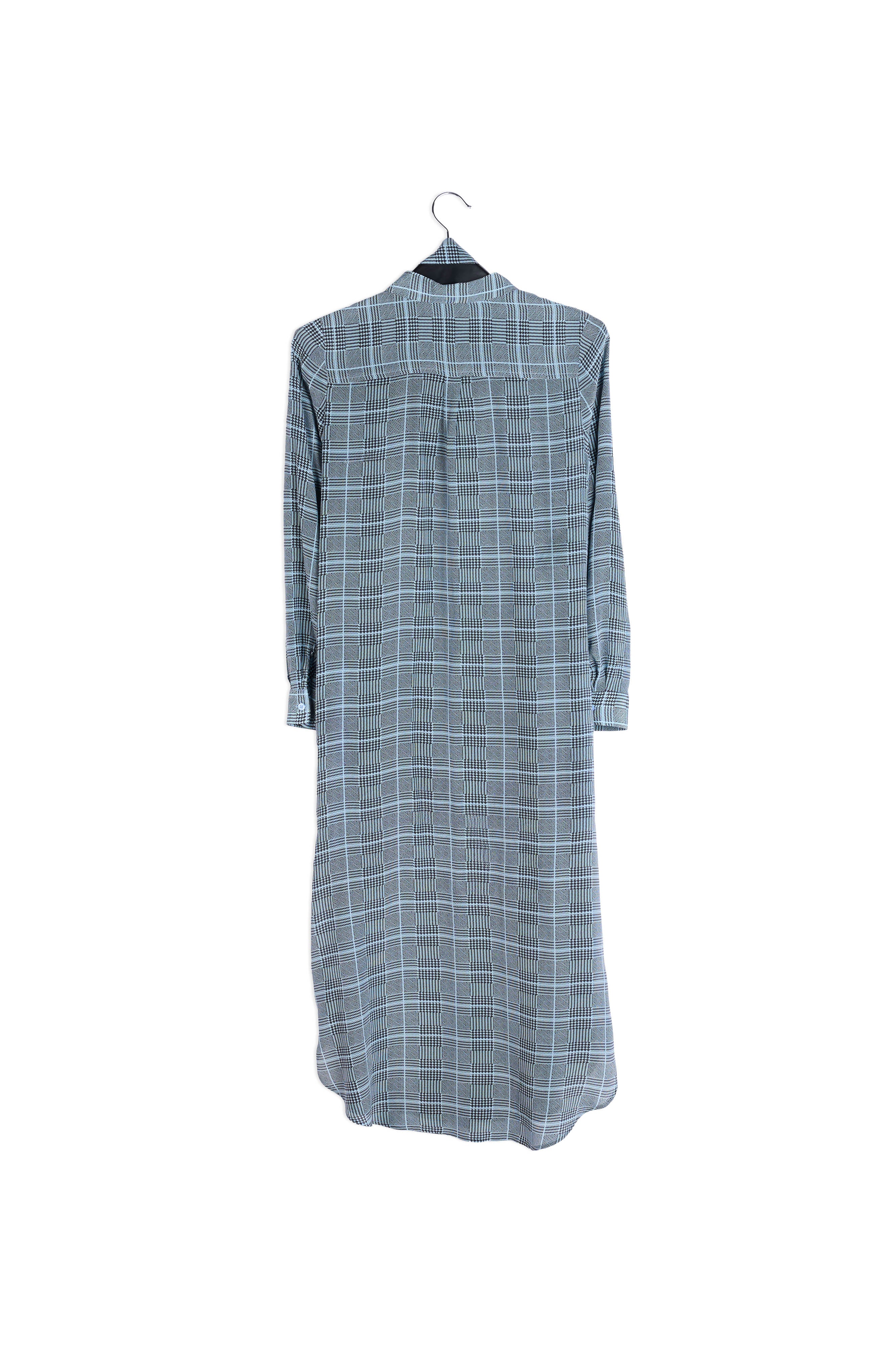Large check silk shirt dress RE—SSENTIEL | Essentiel second hand
