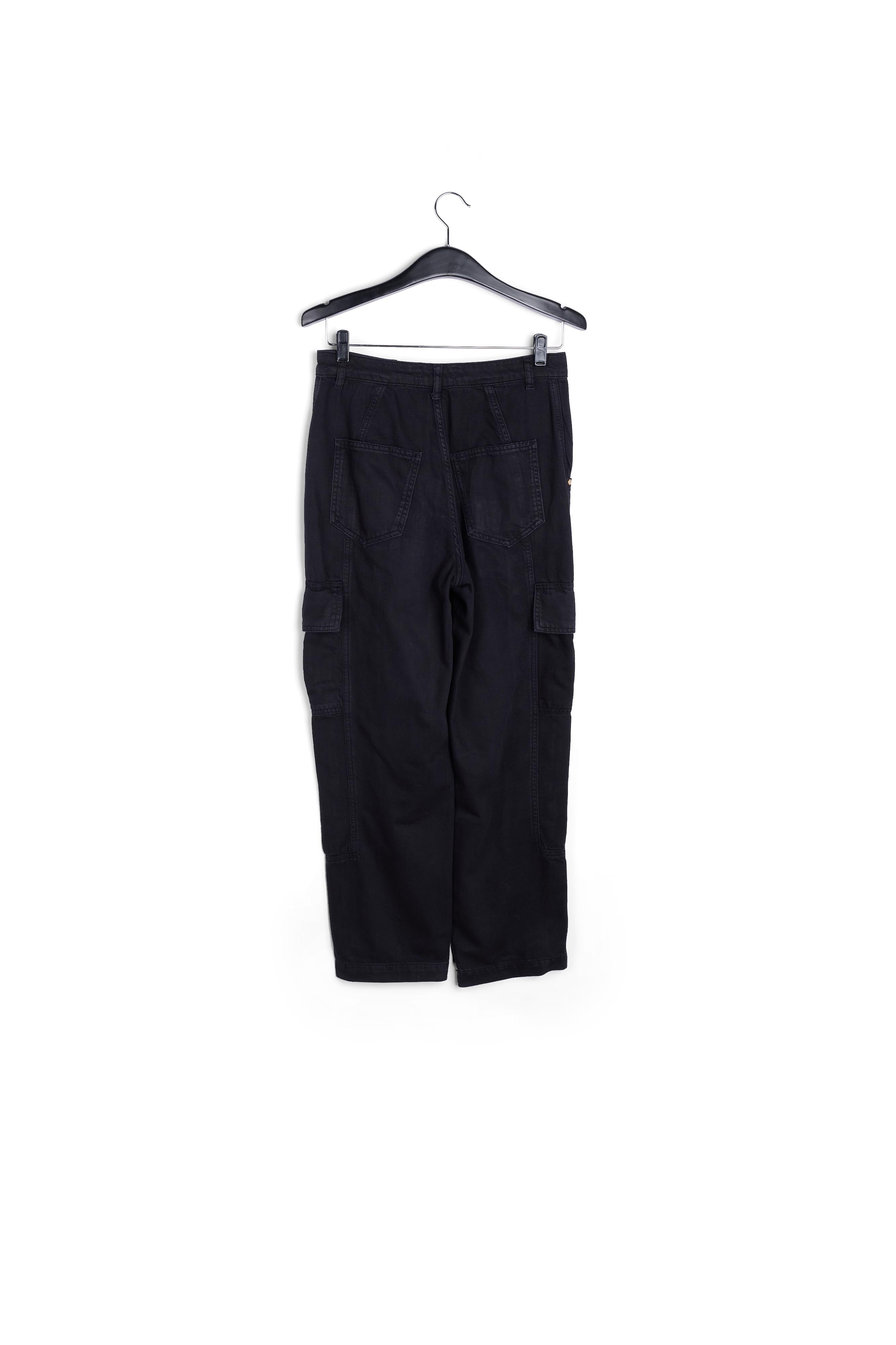 Zwarte cargojeans met rechte pijpen RE—SSENTIEL | Essentiel second hand