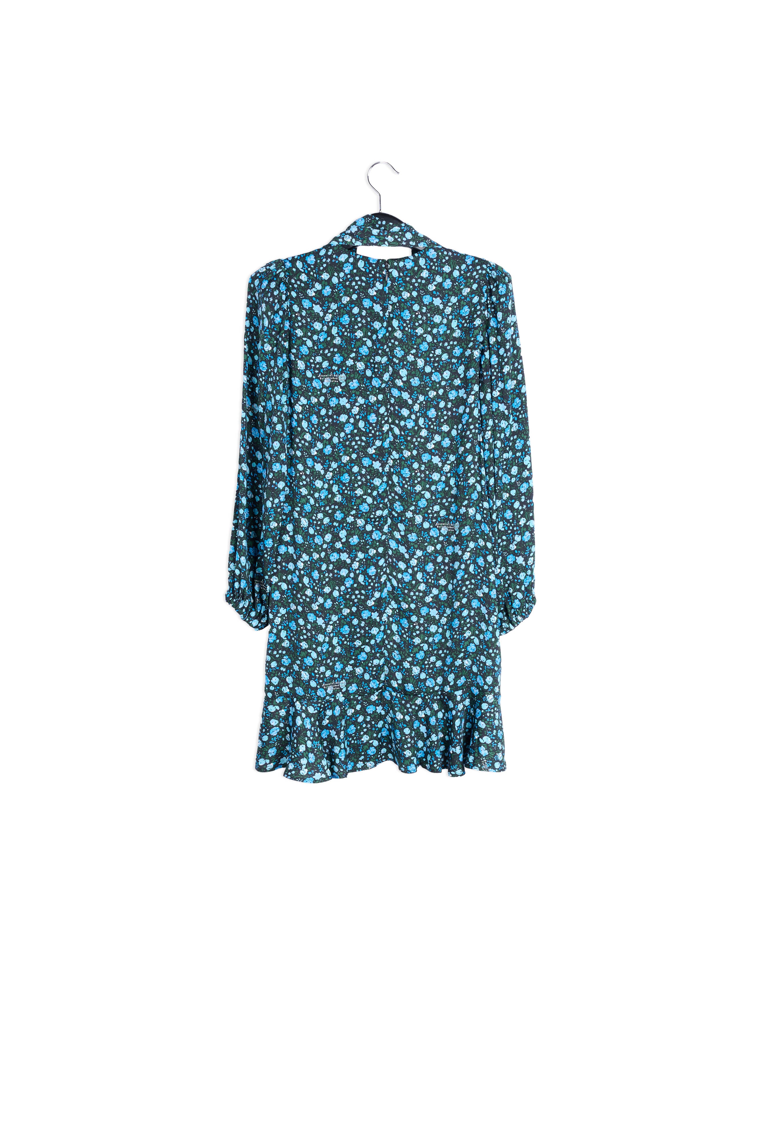 Blue multifloral print mini dress RE—SSENTIEL | Essentiel second hand