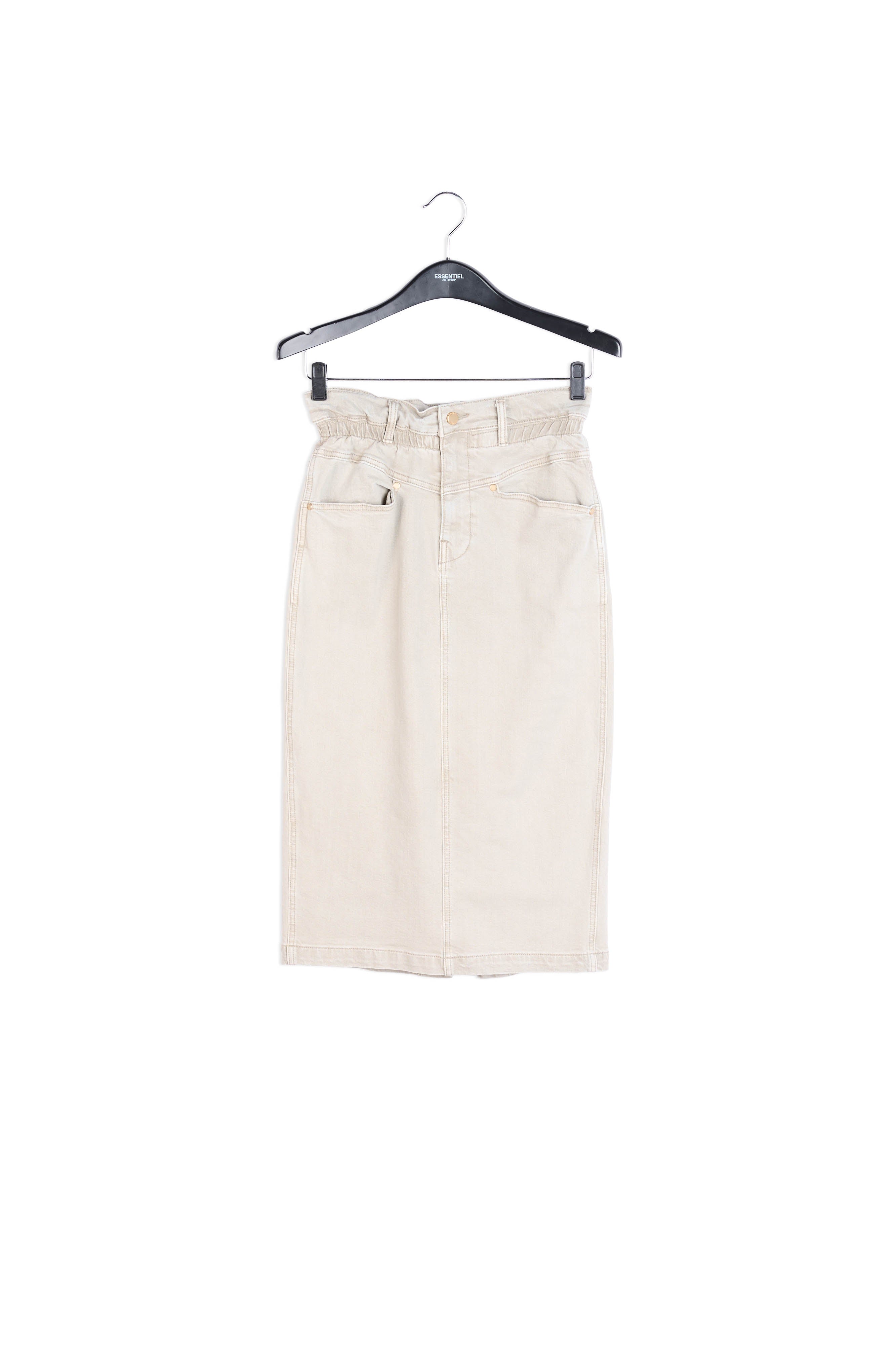 Beige kokerrok in jeansstof RE—SSENTIEL | Essentiel second hand