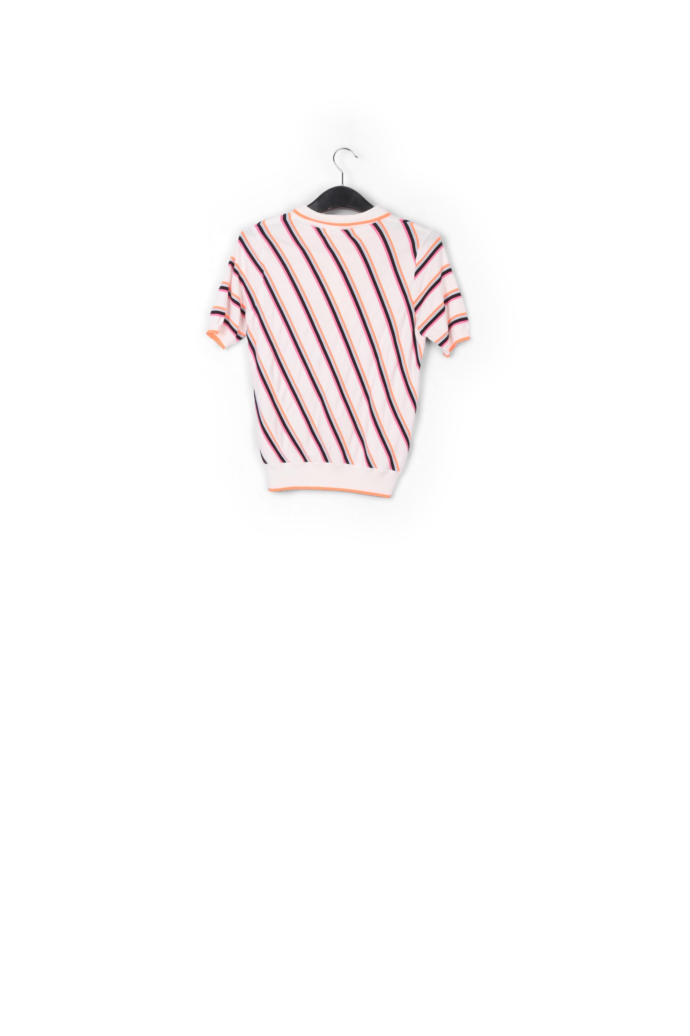 Off-white polo shirt with neon stripes RE—SSENTIEL | Essentiel second hand