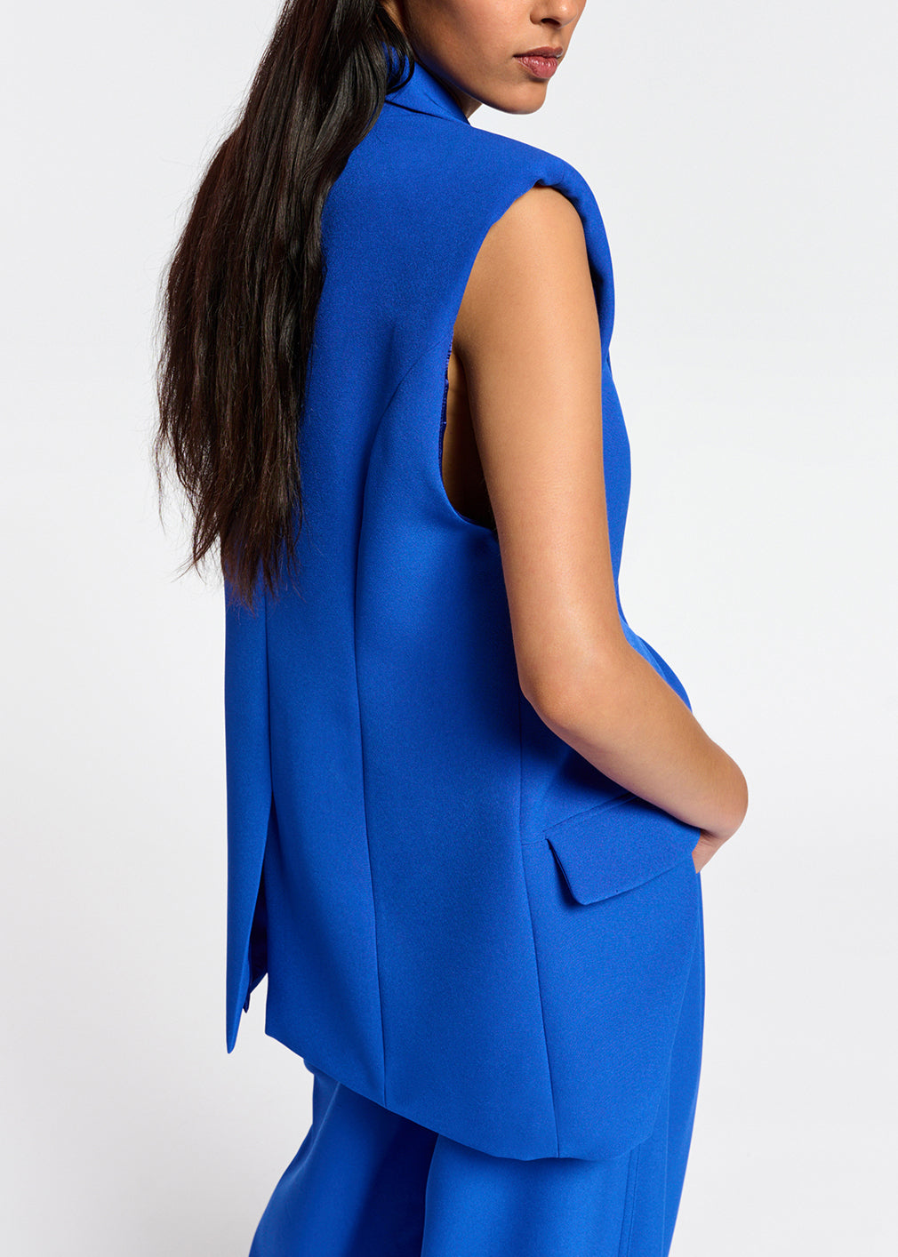 Blue sleeveless blazer RE—SSENTIEL | Essentiel second hand