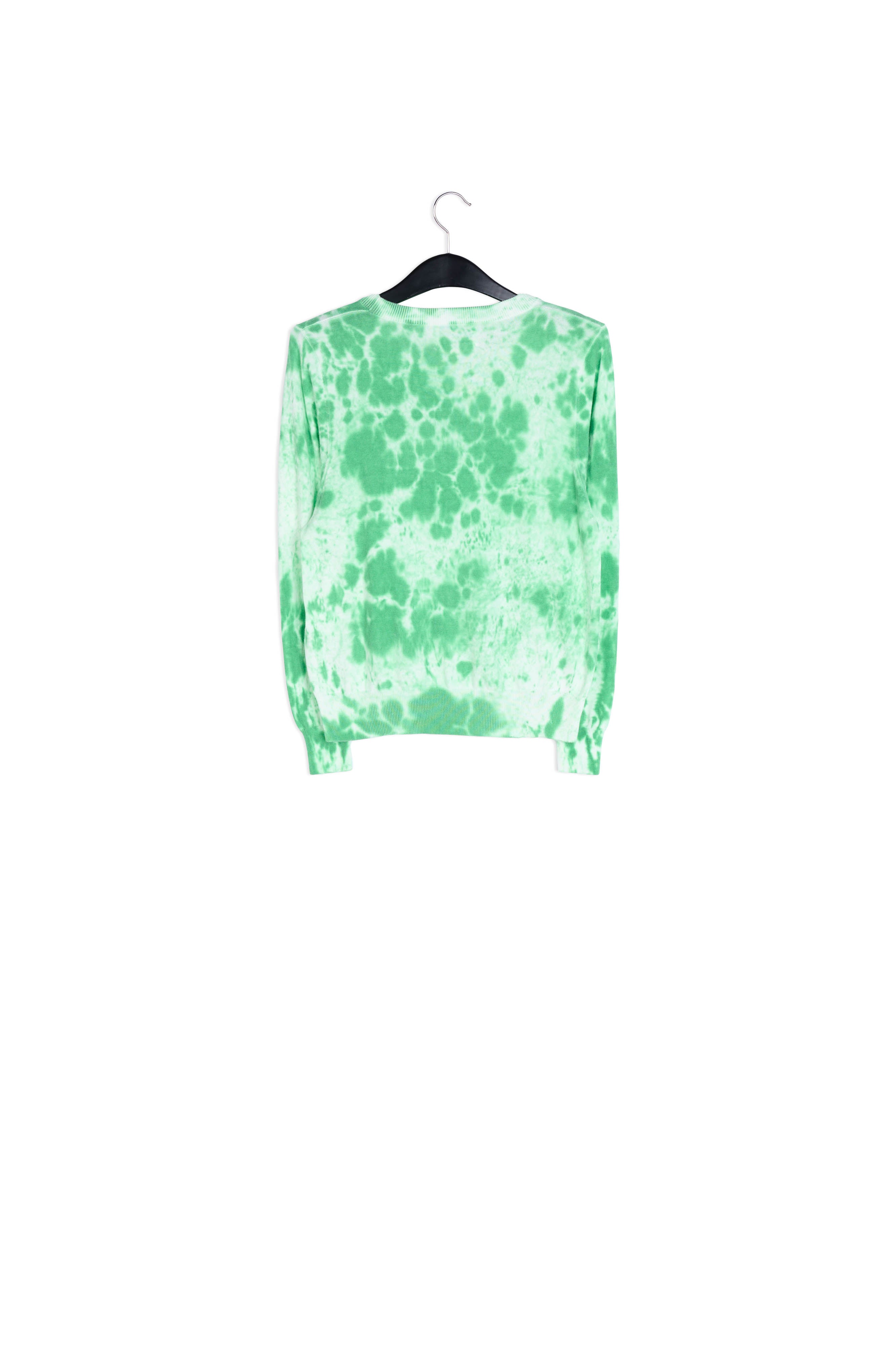 Pull en coton bio tie-dye bleu et blanc cassé RE—SSENTIEL | Essentiel second hand