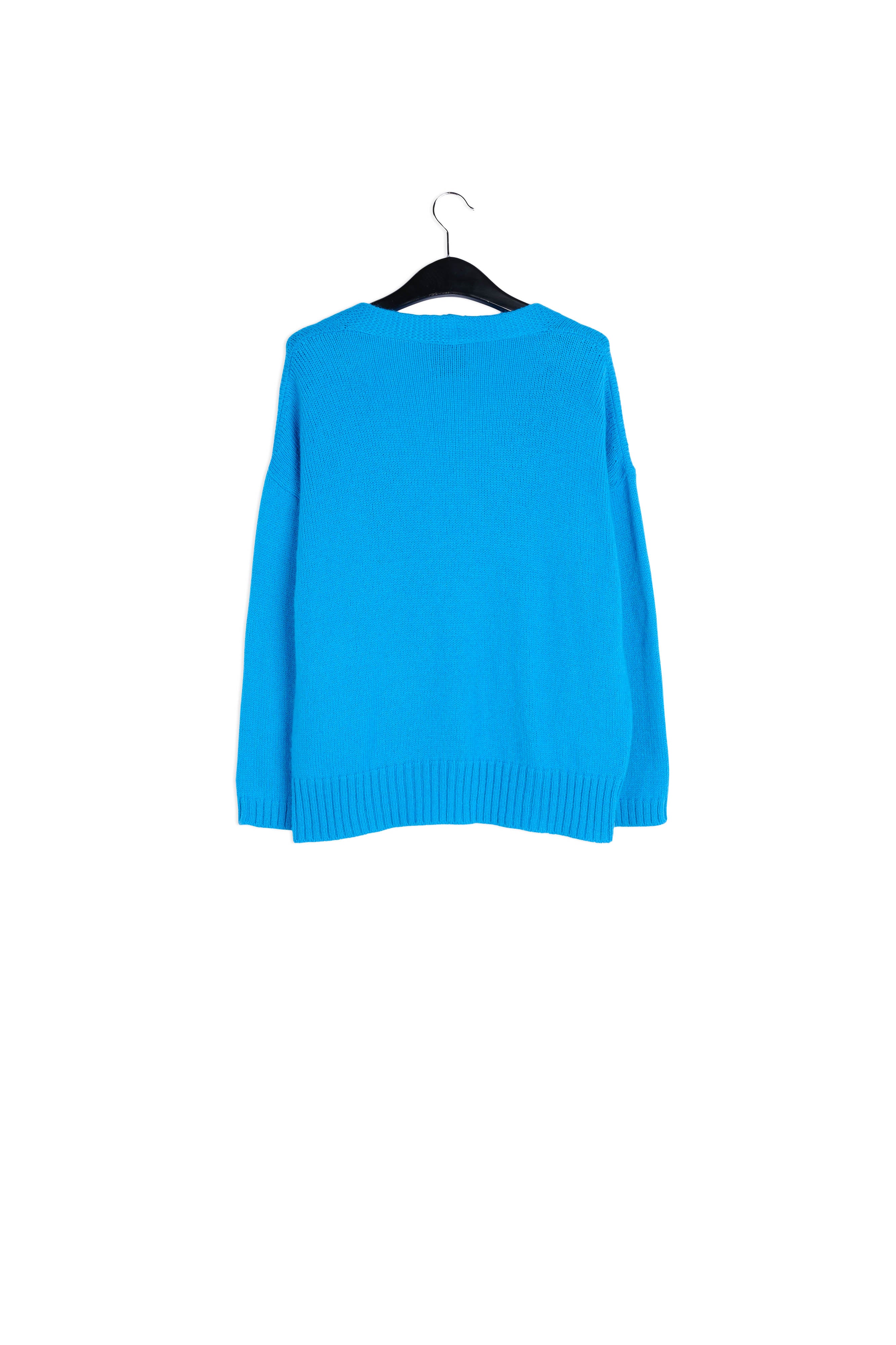 Cardigan bleu oversize avec boutons à strass RE—SSENTIEL | Essentiel second hand