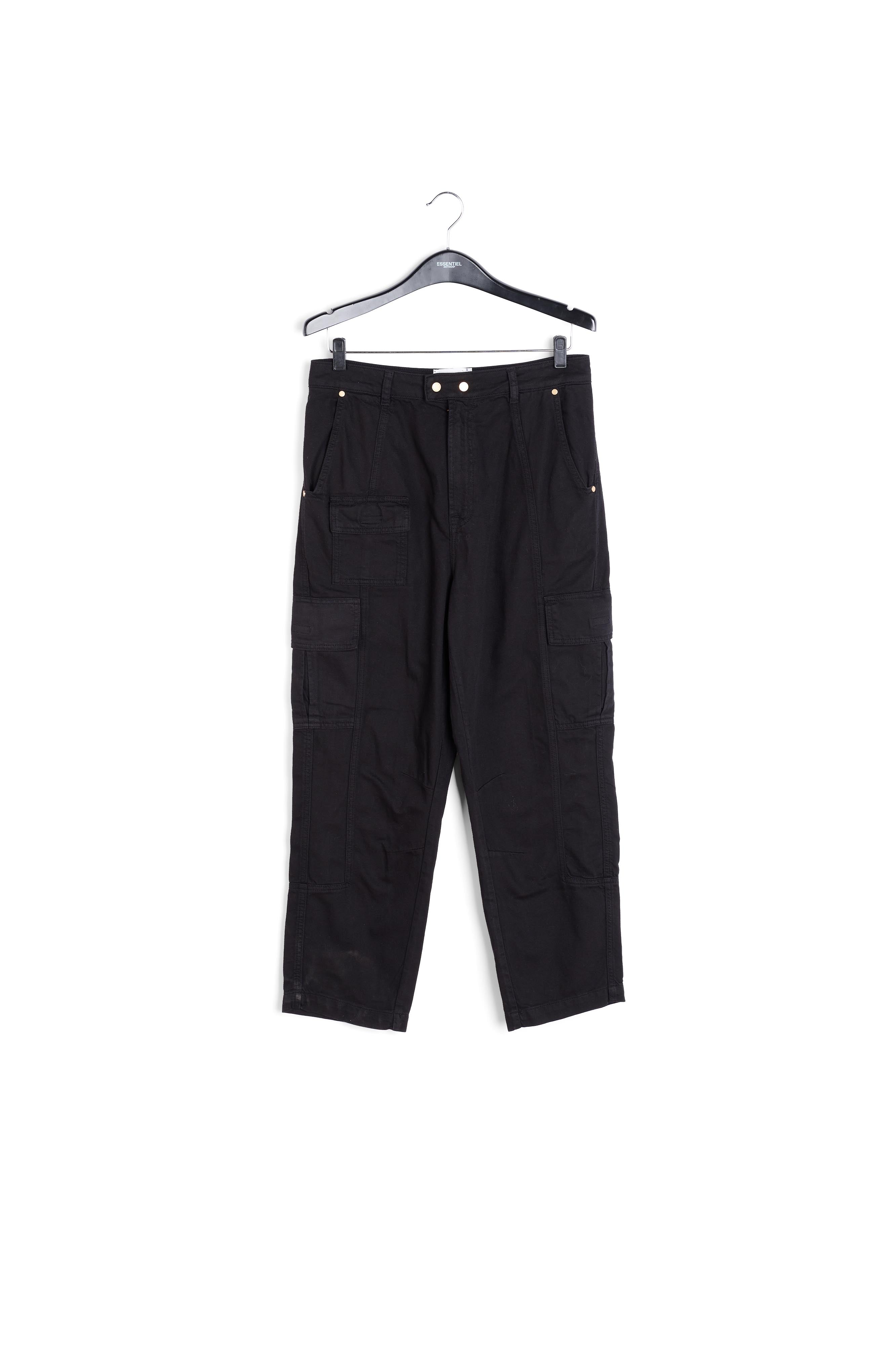 Jean treillis noir aux jambes droites RE—SSENTIEL | Essentiel second hand