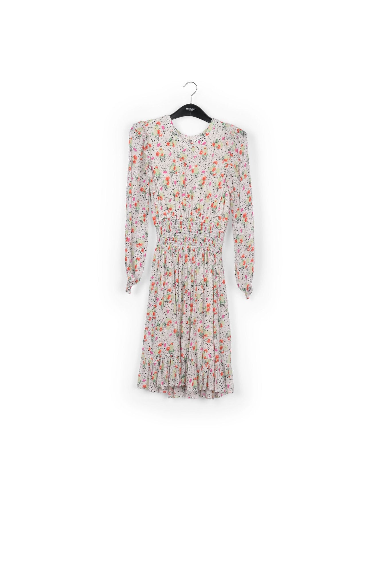 Off-white floral print midi dress RE—SSENTIEL | Essentiel second hand