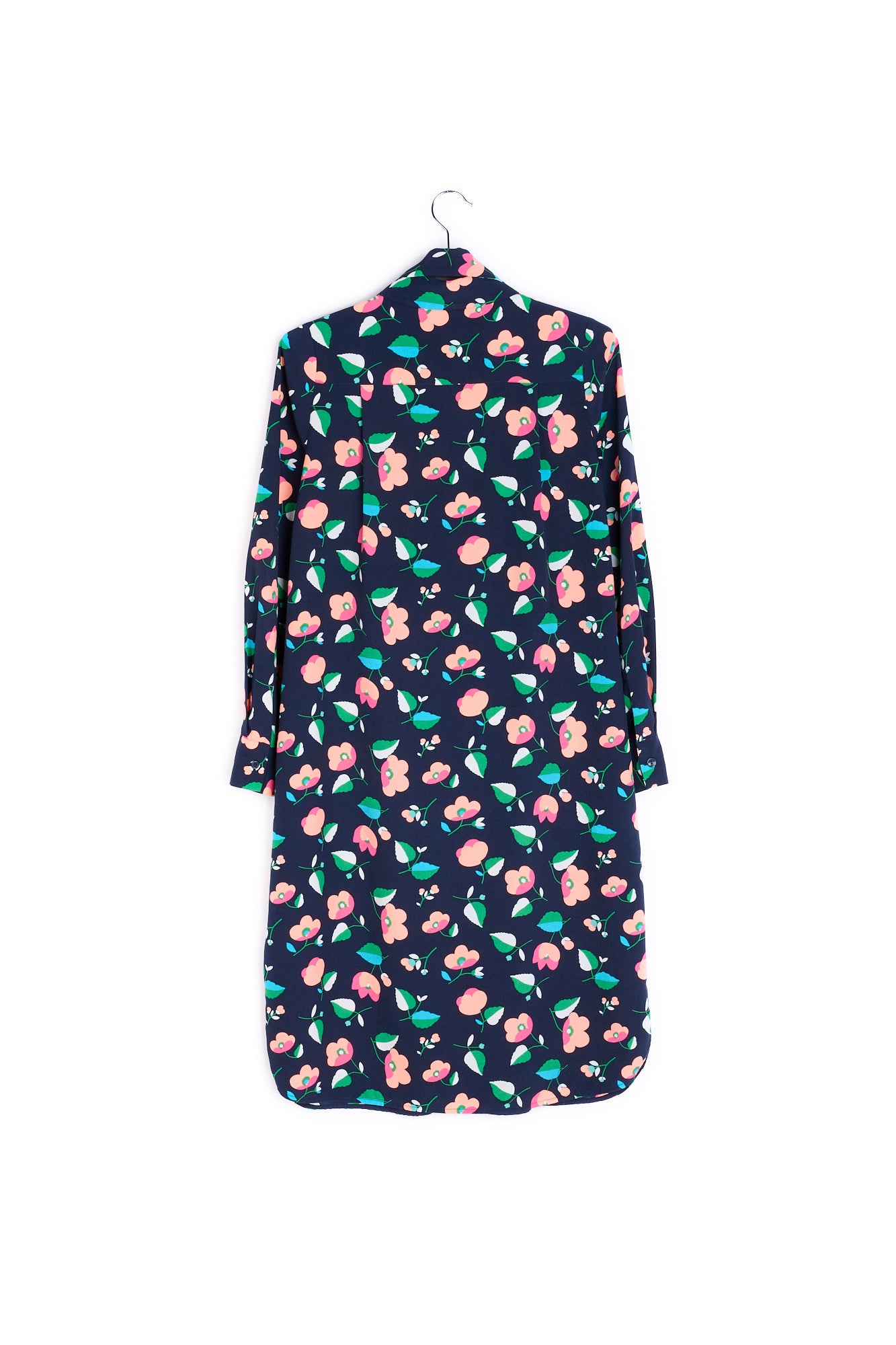 Navy blue floral shirt dress RE—SSENTIEL | Essentiel second hand