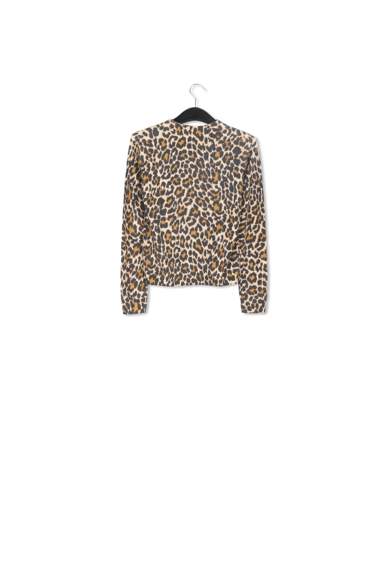 Beige ribgebreide trui met luipaardmotief RE—SSENTIEL | Essentiel second hand