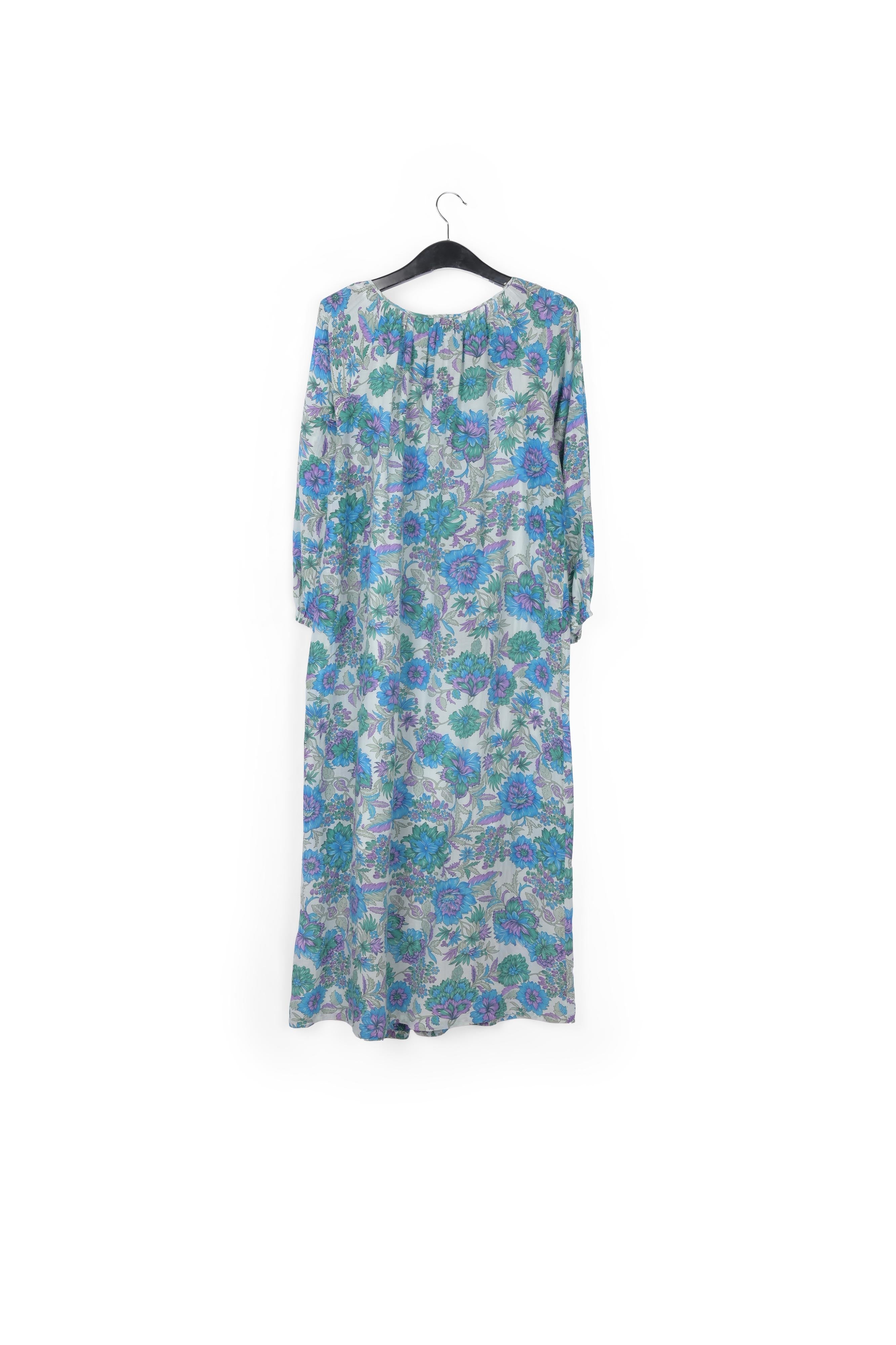 Blue cotton-silk midi shirt dress RE—SSENTIEL | Essentiel second hand