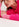 Pull maille côtelée rose aux manchettes rayées fluo Faume - seconde main