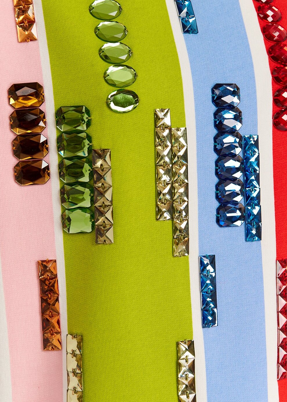 Multicolor striped short-sleeved sweatshirt with rhinestone embellishments RE—SSENTIEL | Essentiel second hand