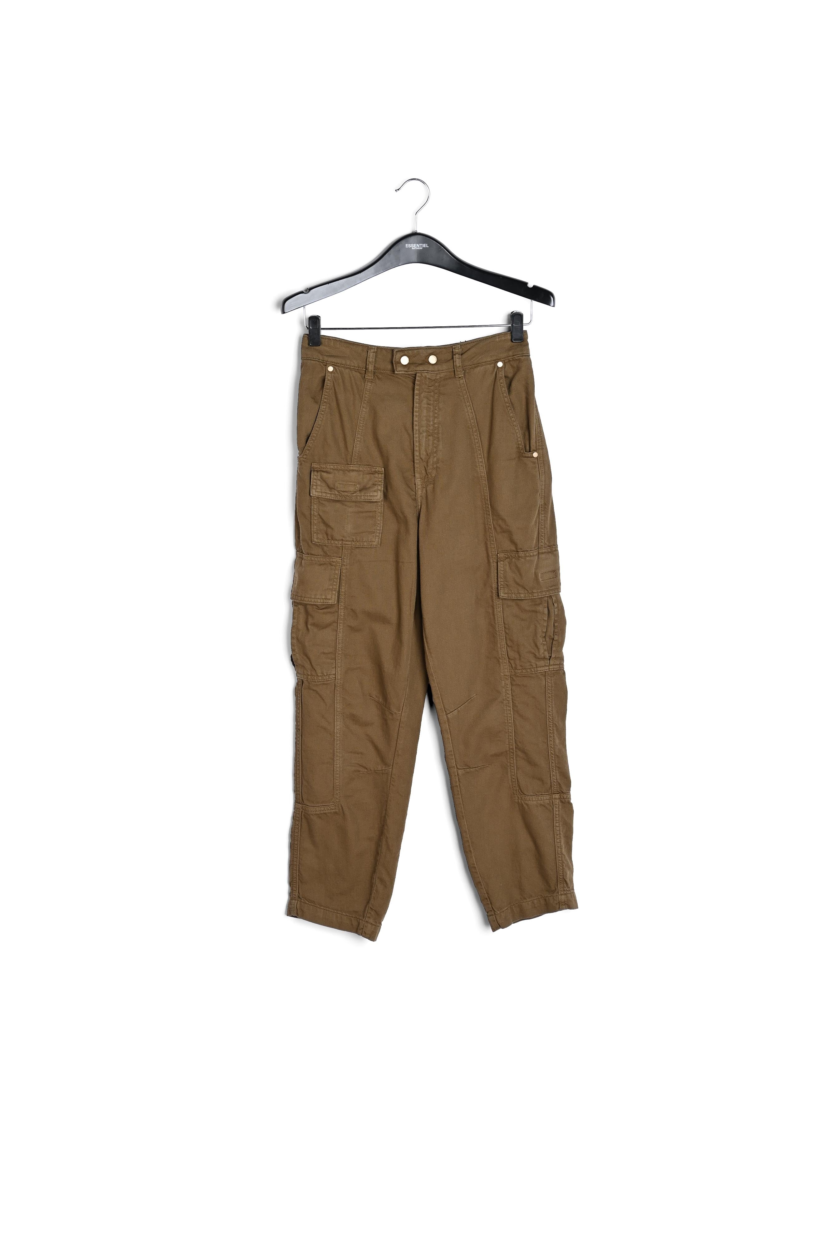 Kaki cargojeans met rechte pijpen RE—SSENTIEL | Essentiel second hand