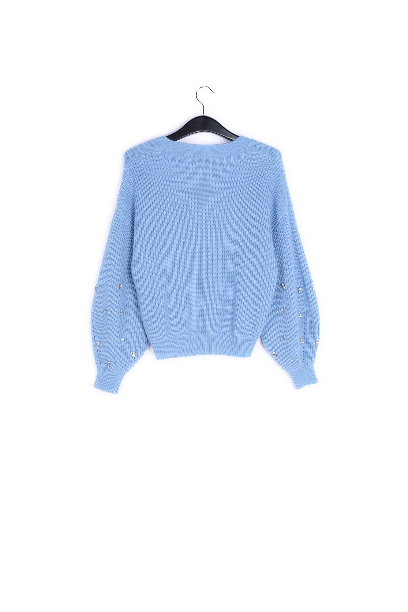 Light blue rhinestone-embellished sweater RE—SSENTIEL | Essentiel second hand