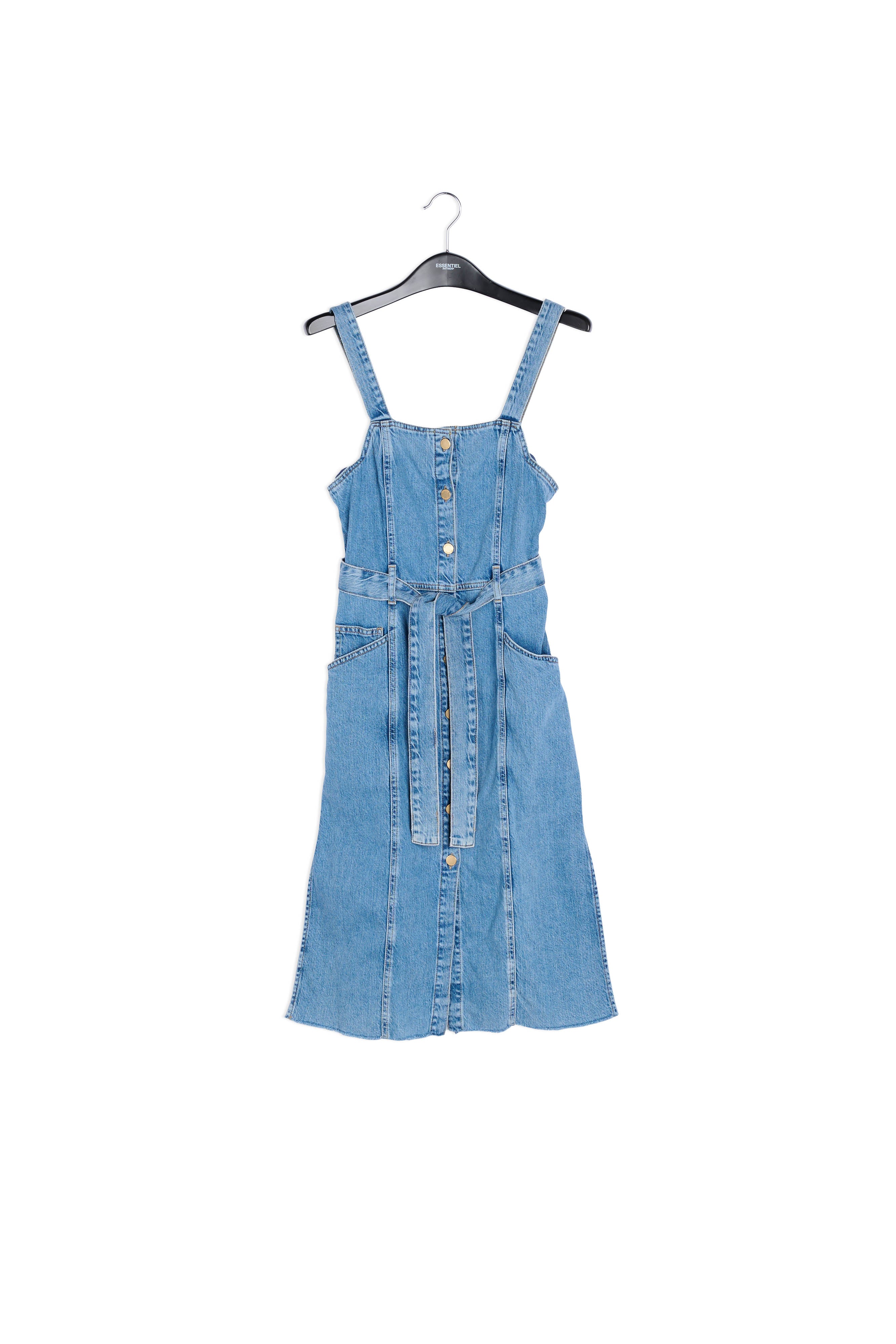 Mini robe en jean bleu avec ceinture RE—SSENTIEL | Essentiel second hand