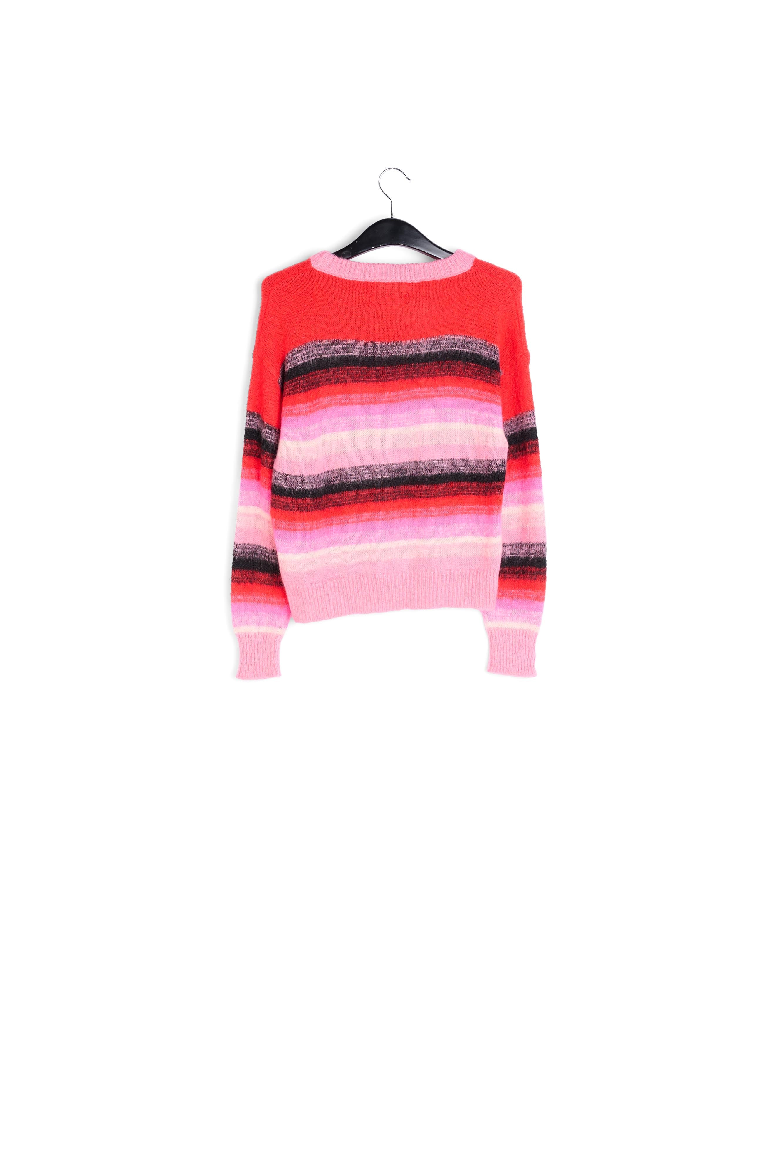 Red, pink and black striped knit sweater RE—SSENTIEL | Essentiel second hand