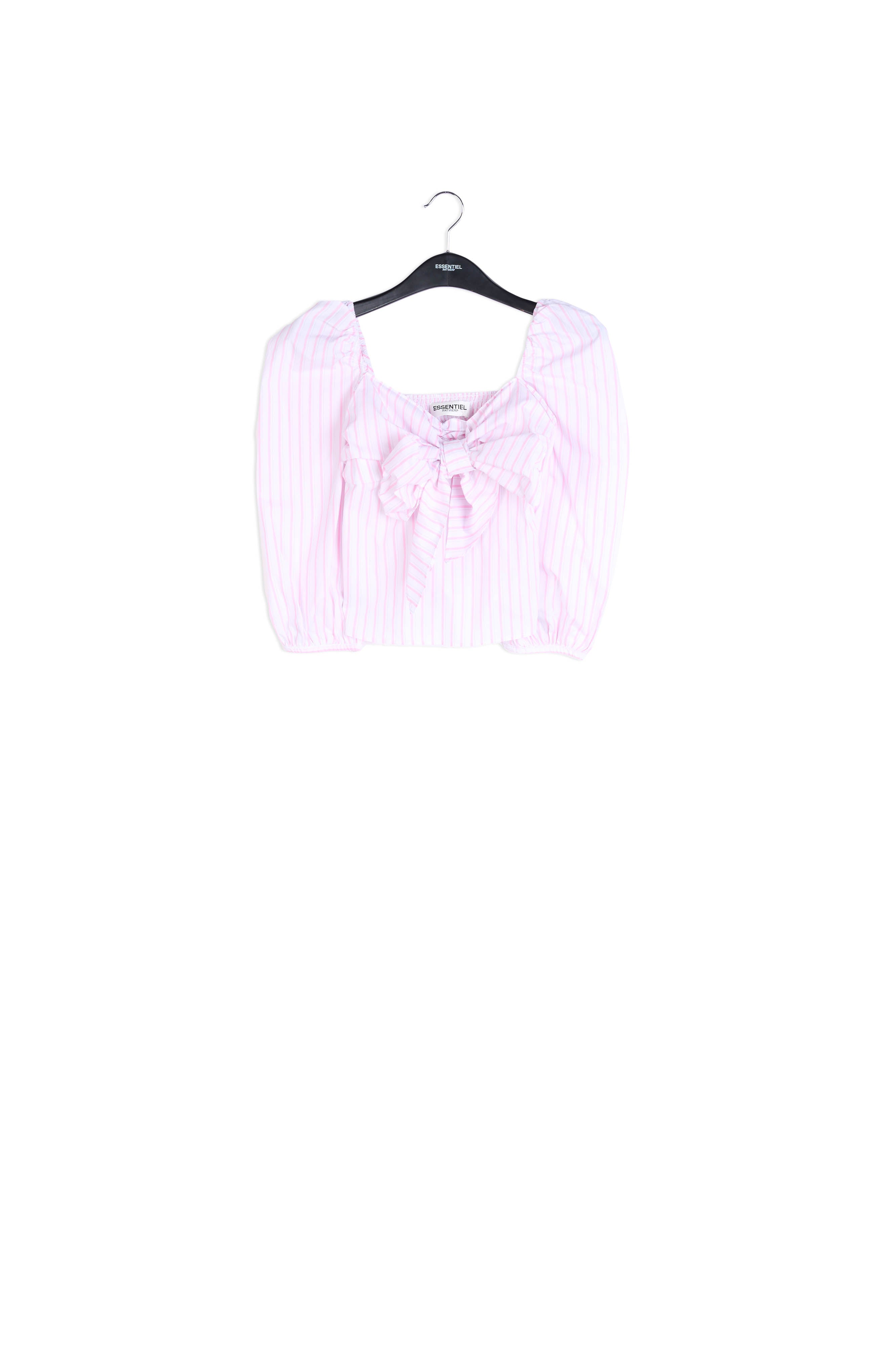 White puff sleeve cotton top RE—SSENTIEL | Essentiel second hand