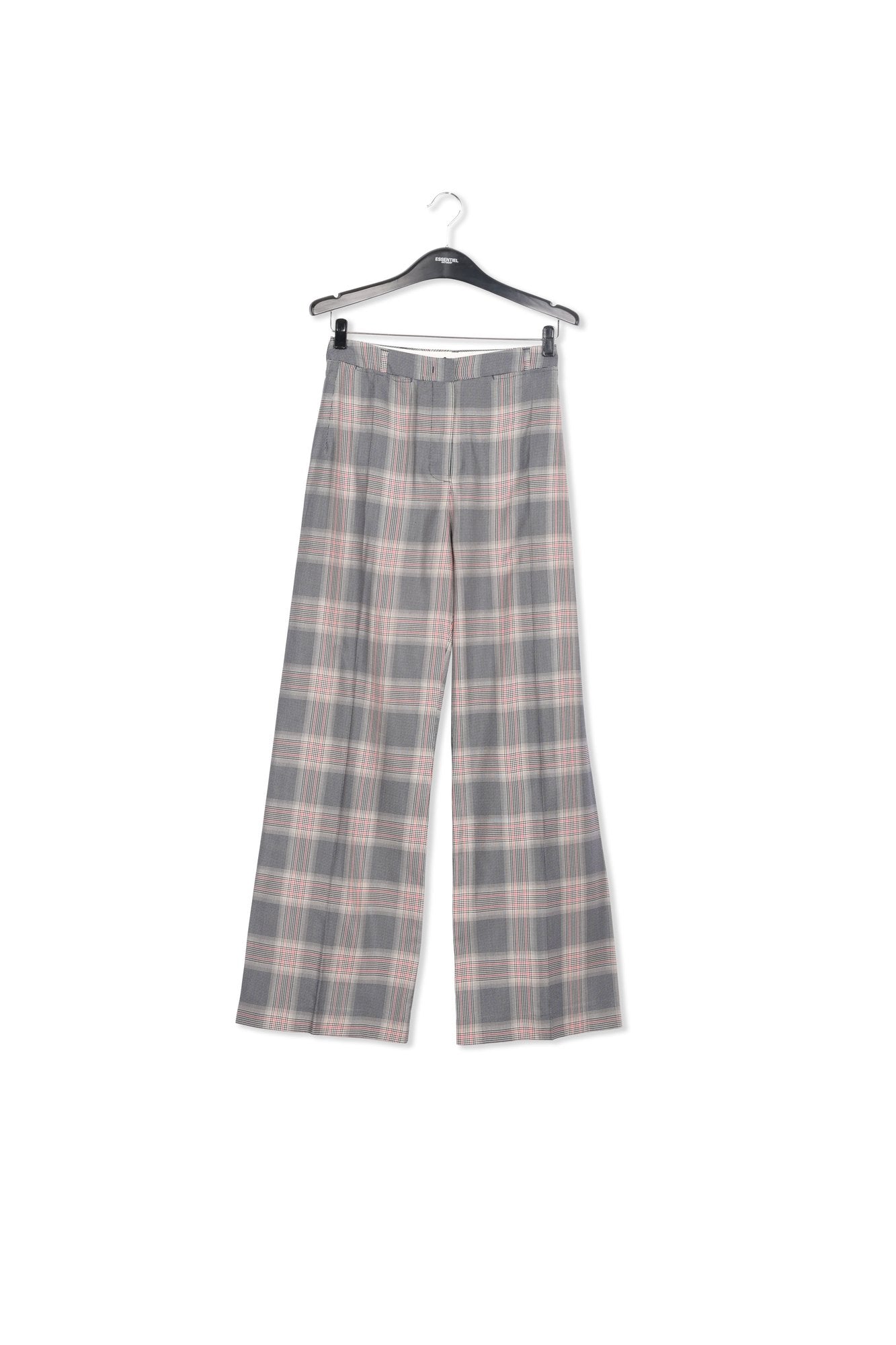 Grey plaid wide-leg pants RE—SSENTIEL | Essentiel second hand