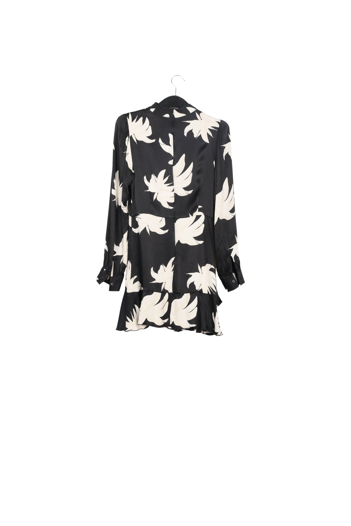 Robe midi à imprimé fleuri noir et blanc cassé RE—SSENTIEL | Essentiel second hand