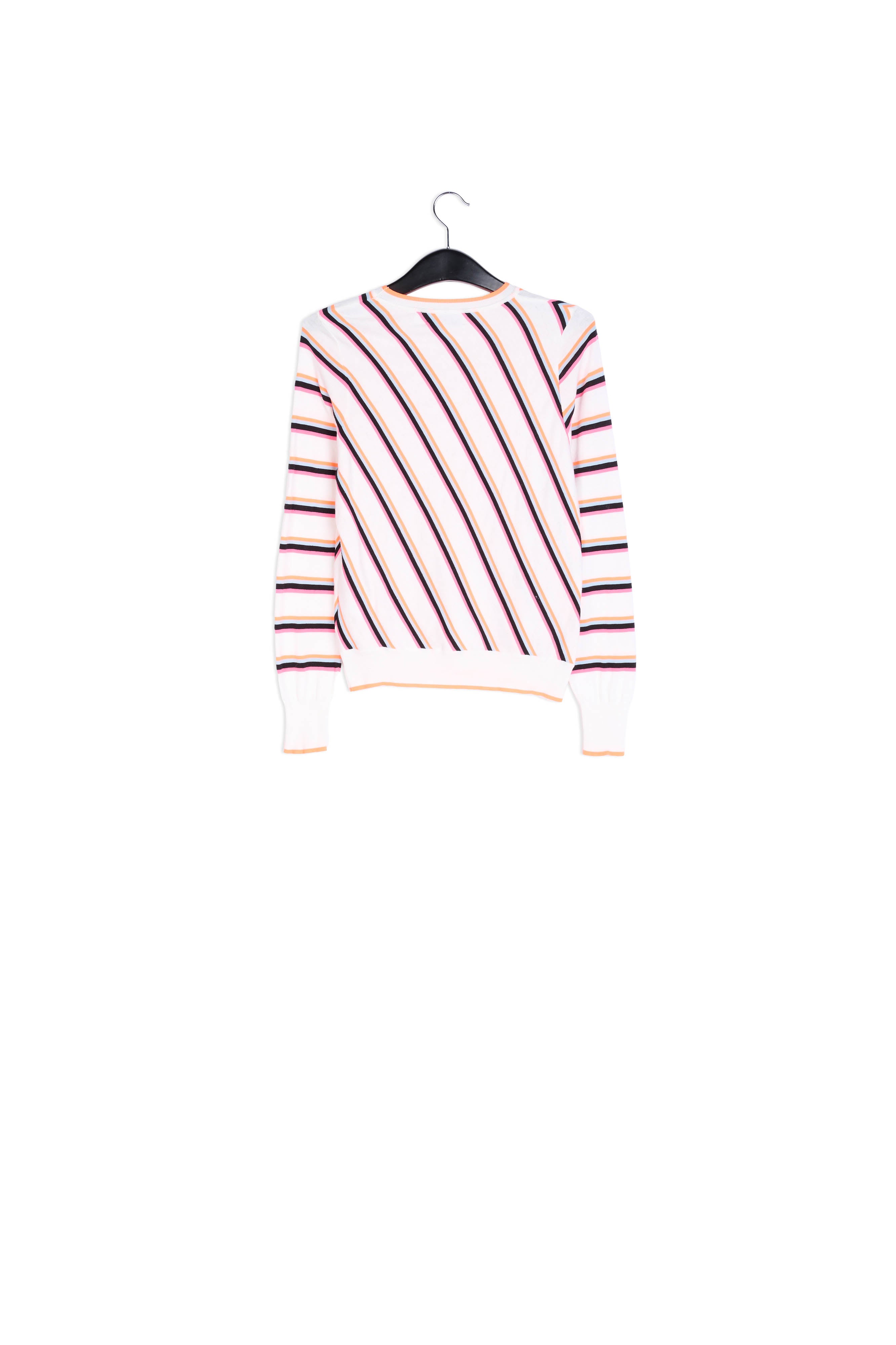 Off-white sweater with neon stripes RE—SSENTIEL | Essentiel second hand