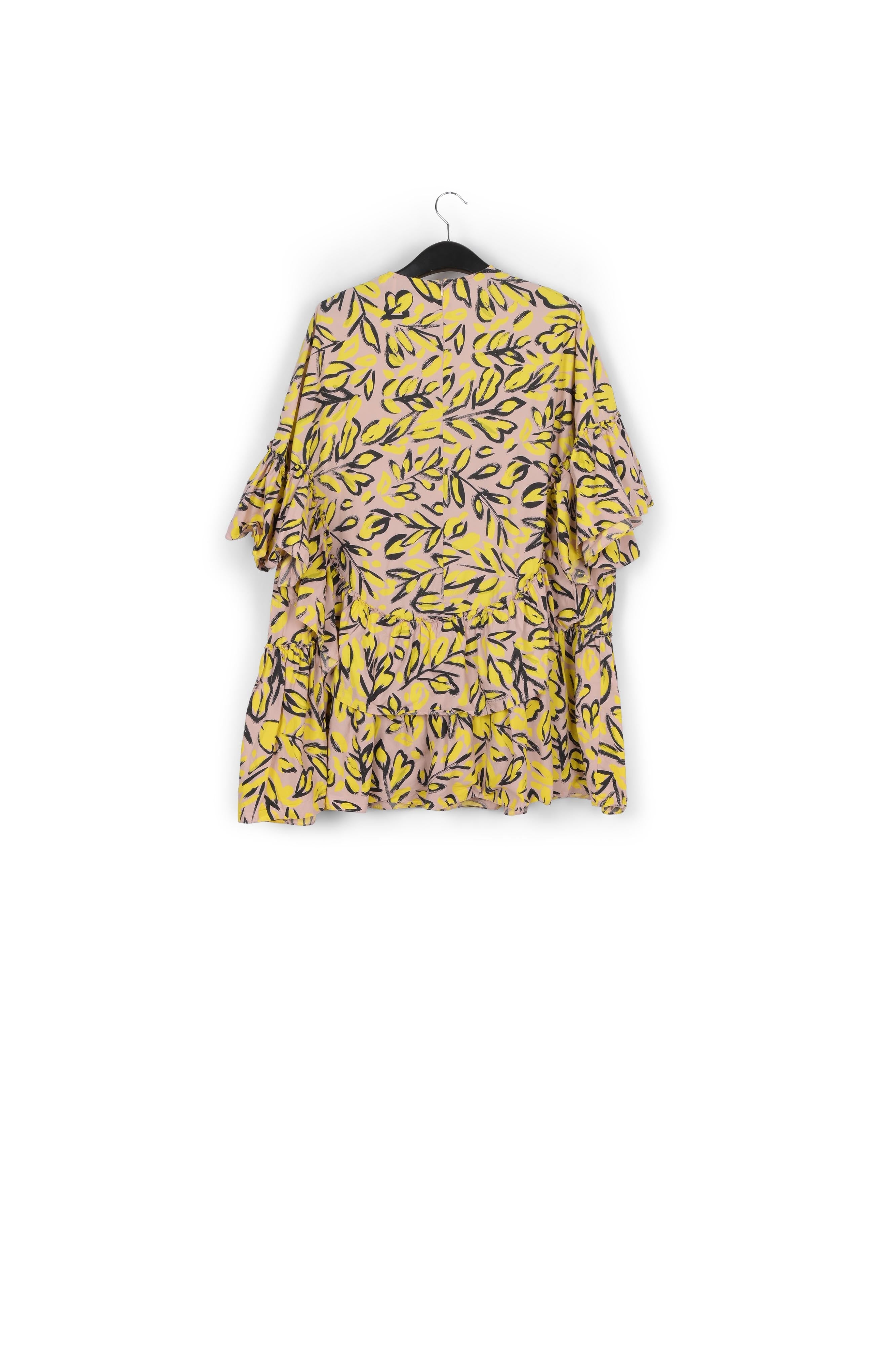 Beige ruffled cotton dress RE—SSENTIEL | Essentiel second hand