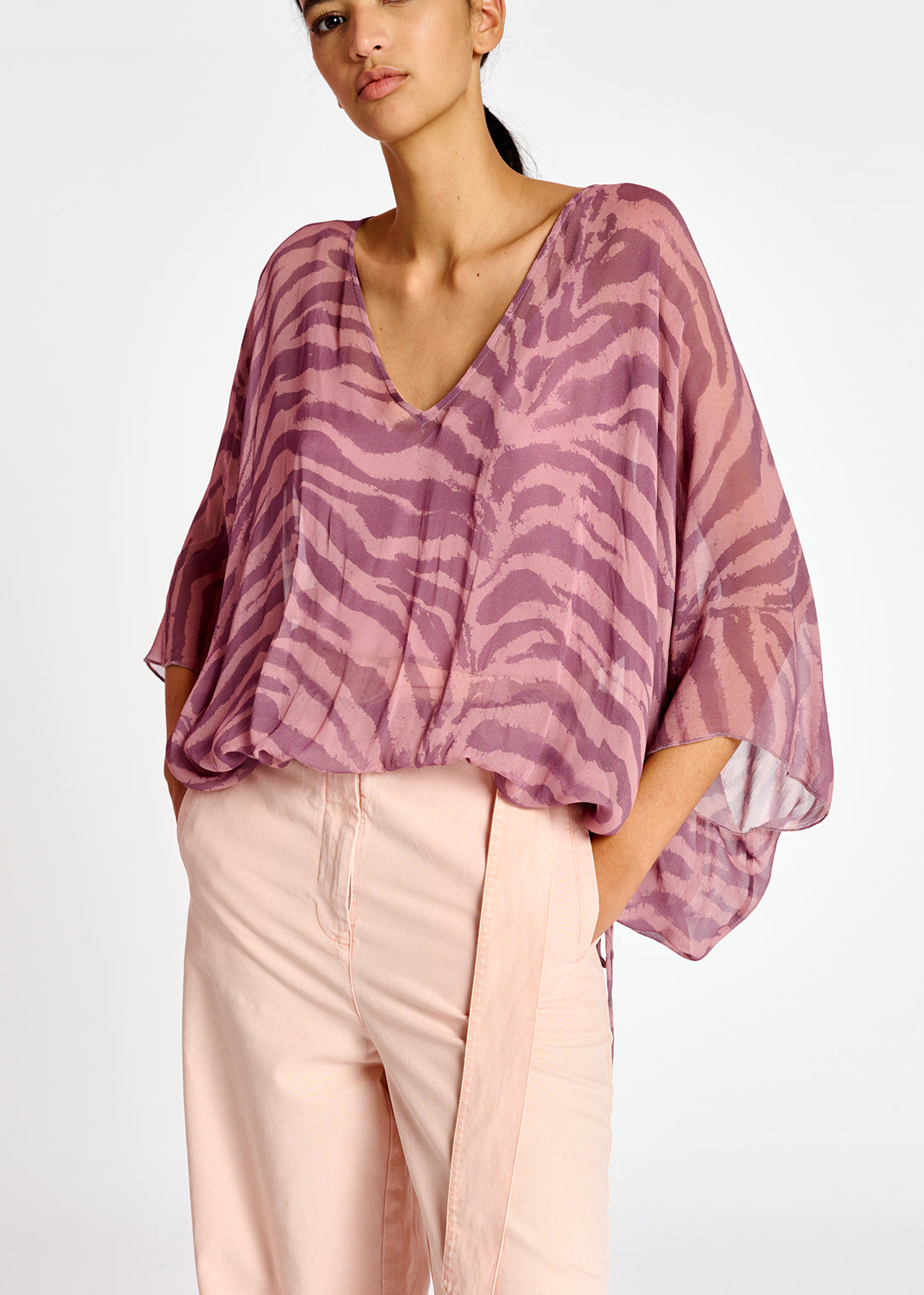 Top ample à  imprimé zèbre lilas RE—SSENTIEL | Essentiel second hand