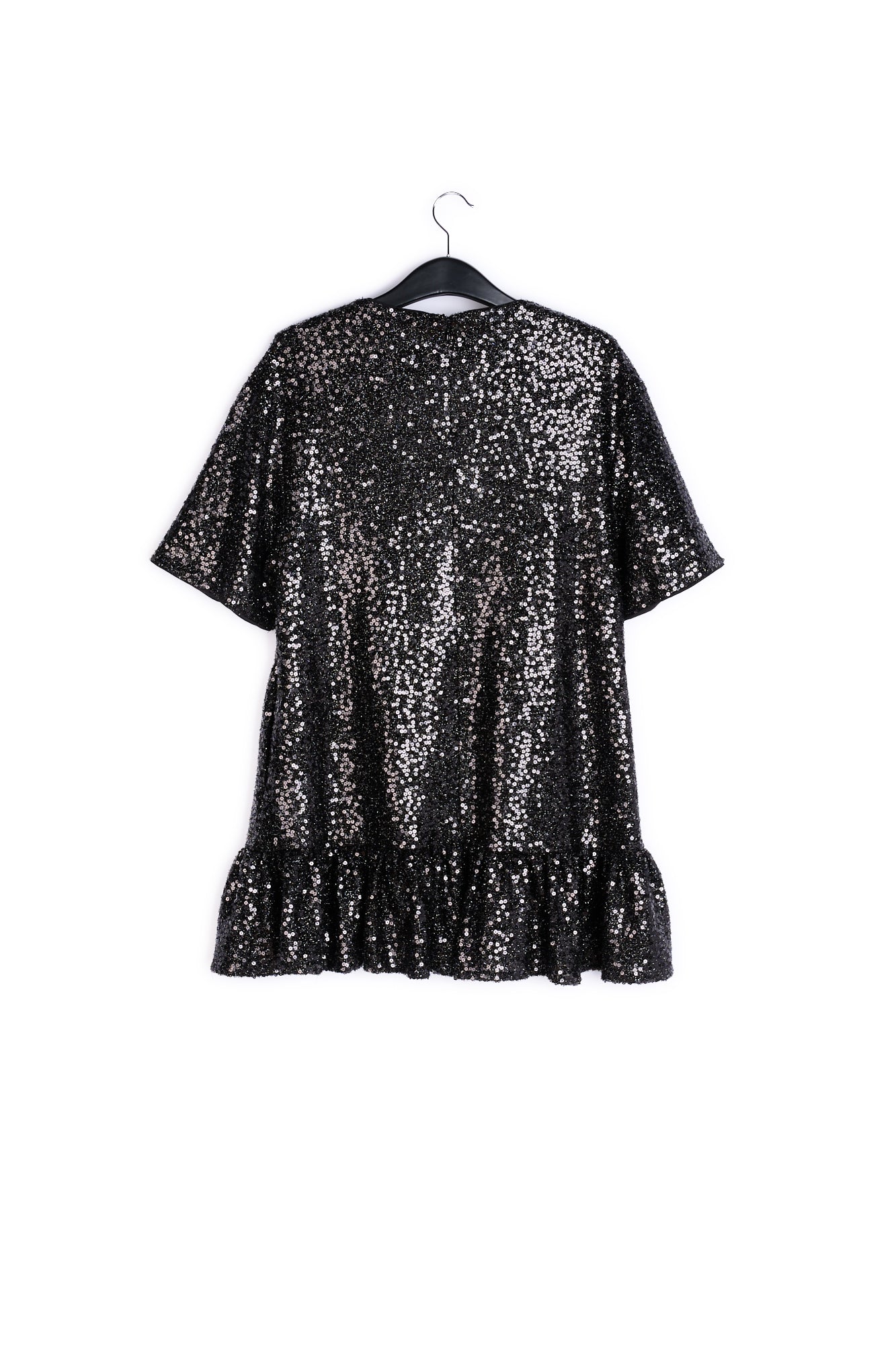 Black sequin-embroidered mini dress RE—SSENTIEL | Essentiel second hand