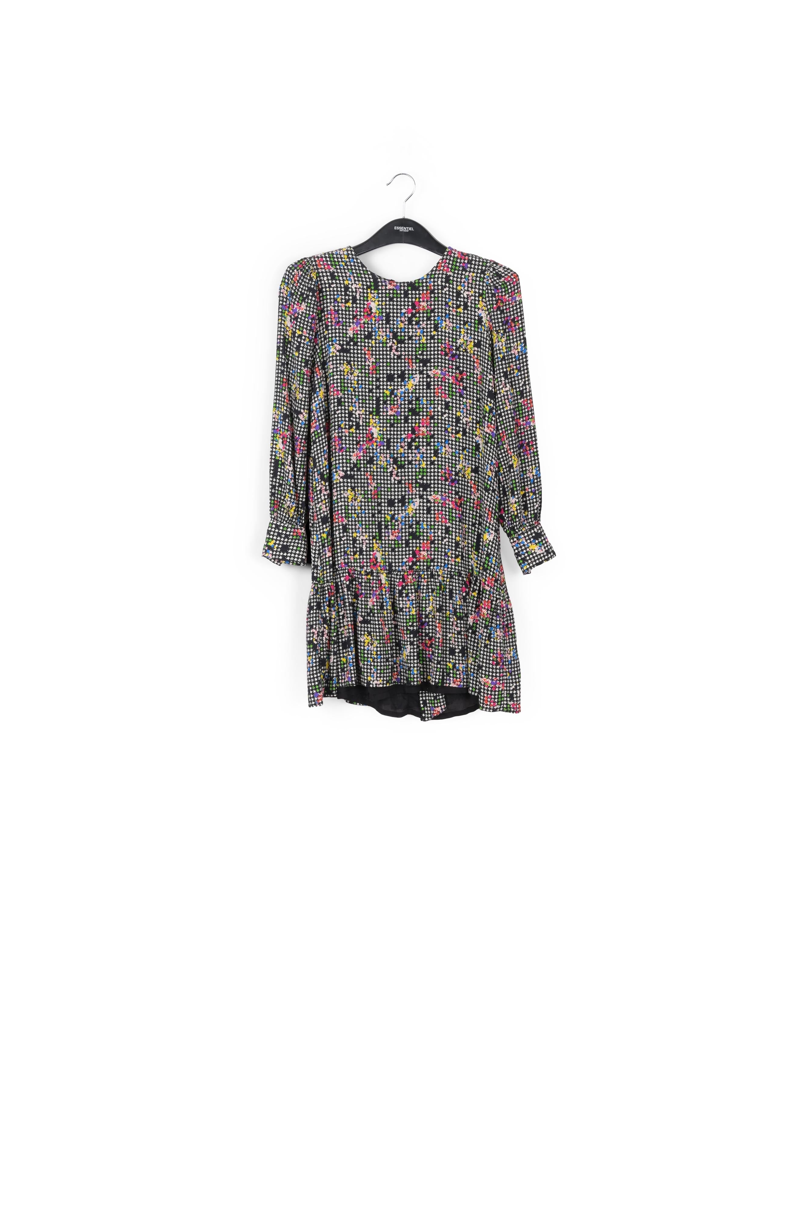 Mini-robe noire et blanche à volants RE—SSENTIEL | Essentiel second hand
