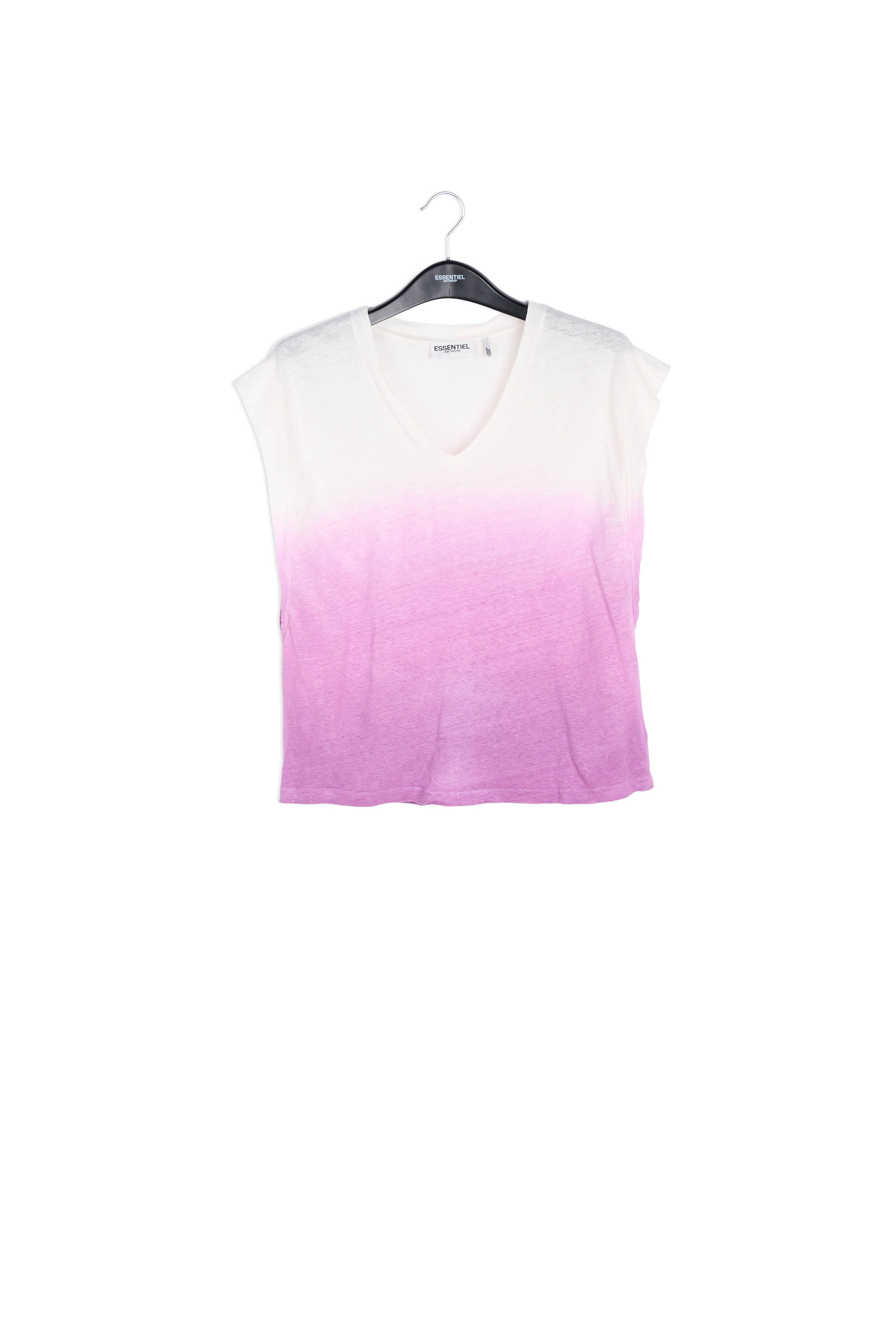 Lilac dip-dye linen t-shirt RE—SSENTIEL | Essentiel second hand