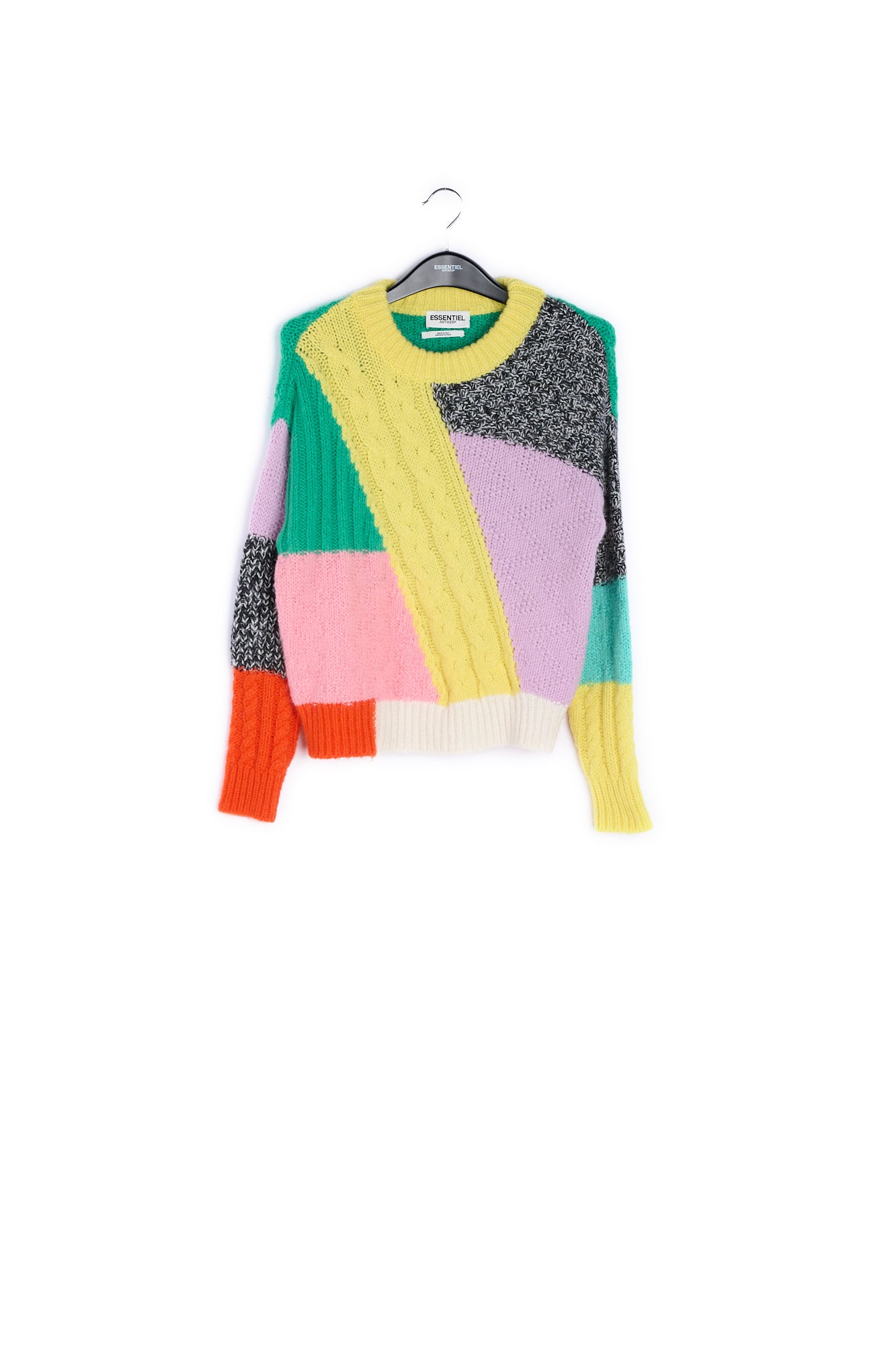 Mohair-blend patchwork sweater RE—SSENTIEL | Essentiel second hand
