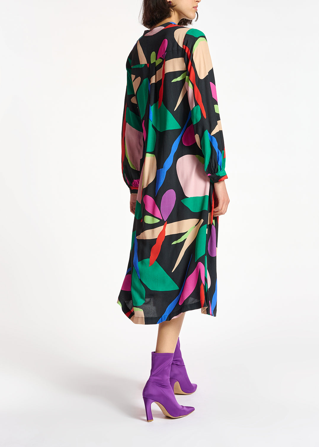 Black graphic-print shirt dress RE—SSENTIEL | Essentiel second hand