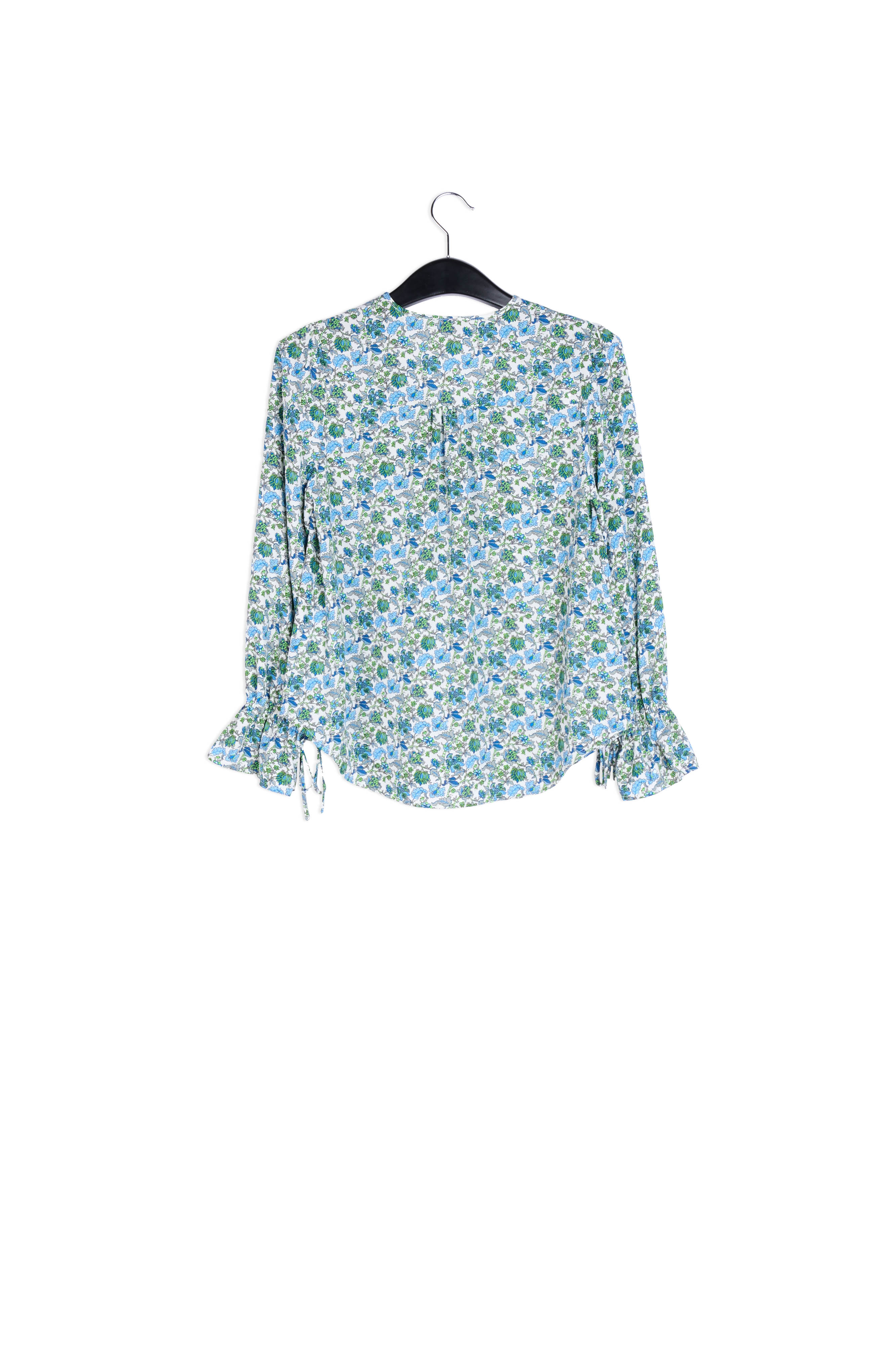 White top with blue floral print and rhinestones RE—SSENTIEL | Essentiel second hand