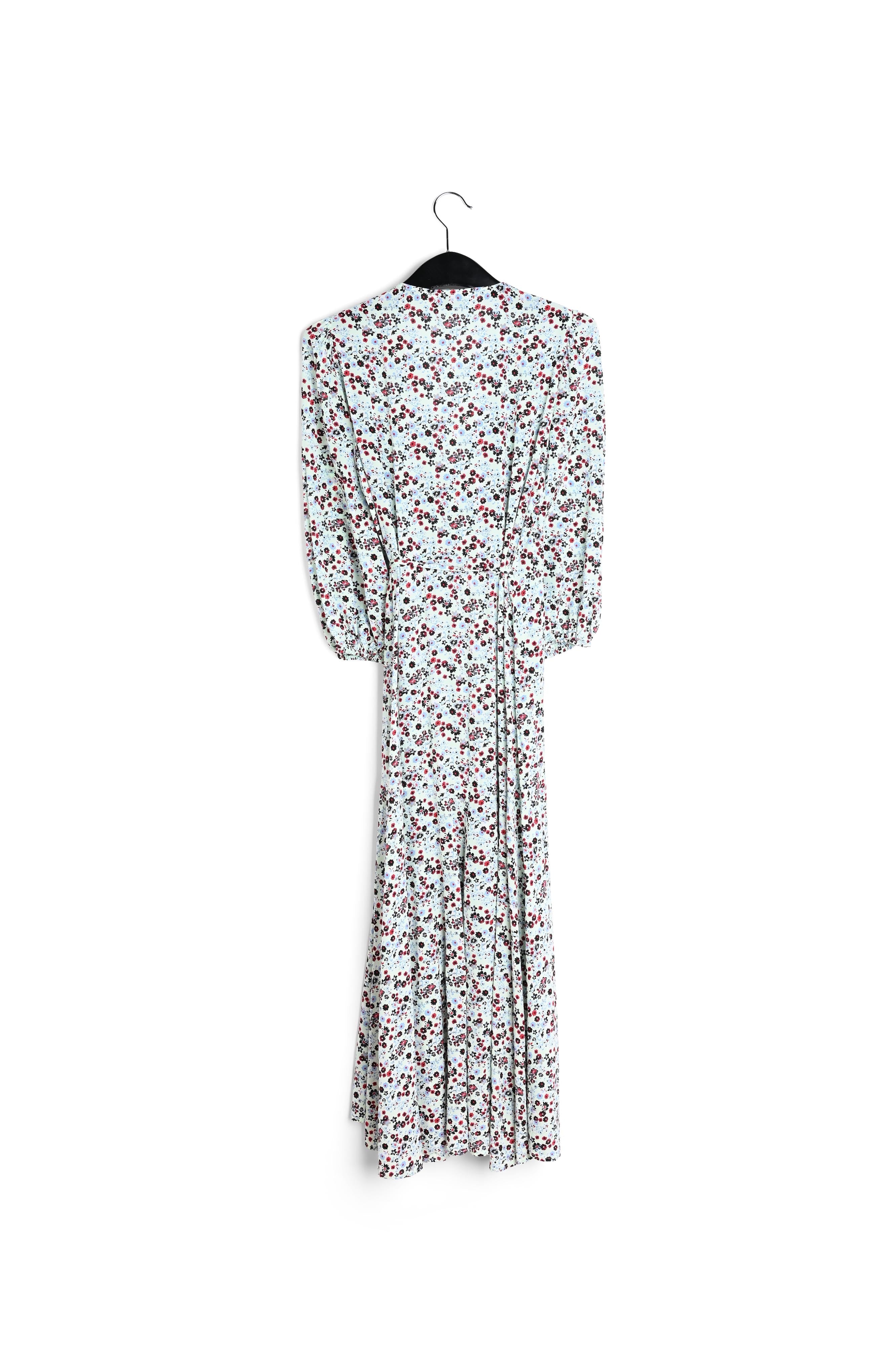 Mint green floral-print wrap maxi dress RE—SSENTIEL | Essentiel second hand
