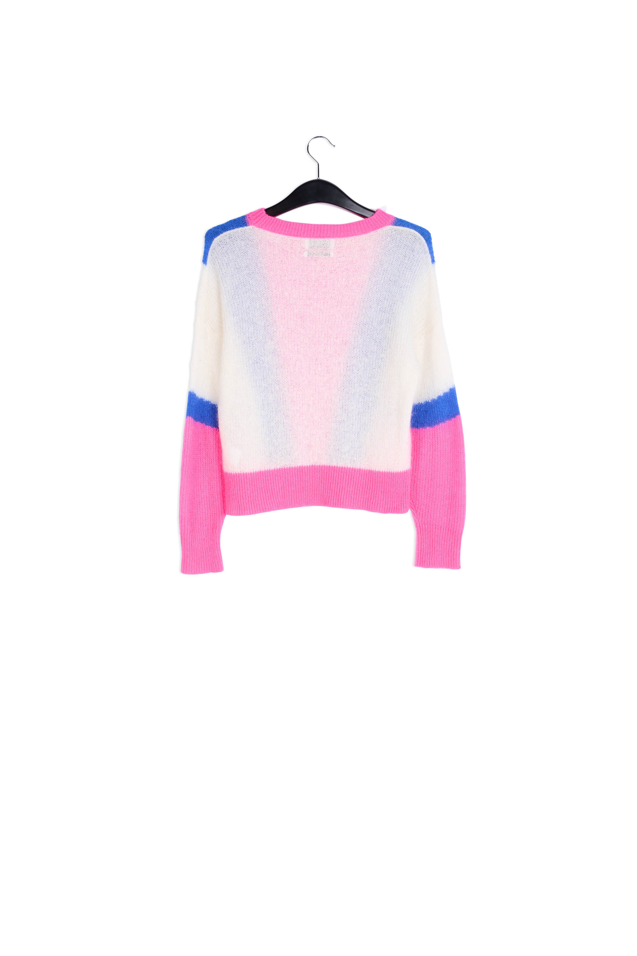Neon pink, cobalt blue and off-white mohair-blend sweater RE—SSENTIEL | Essentiel second hand