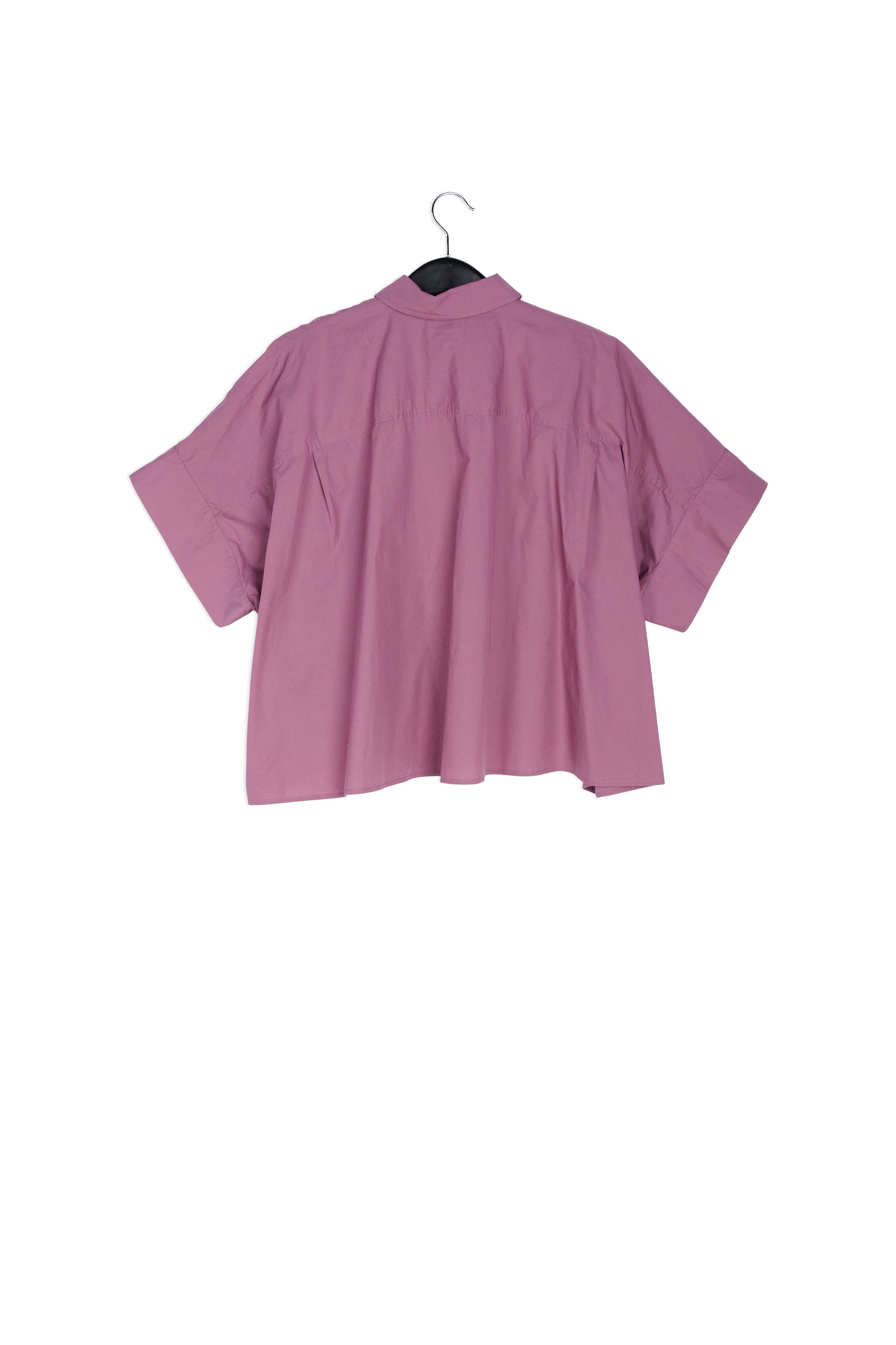 Purple oversized cotton-poplin buttoned shirt RE—SSENTIEL | Essentiel second hand