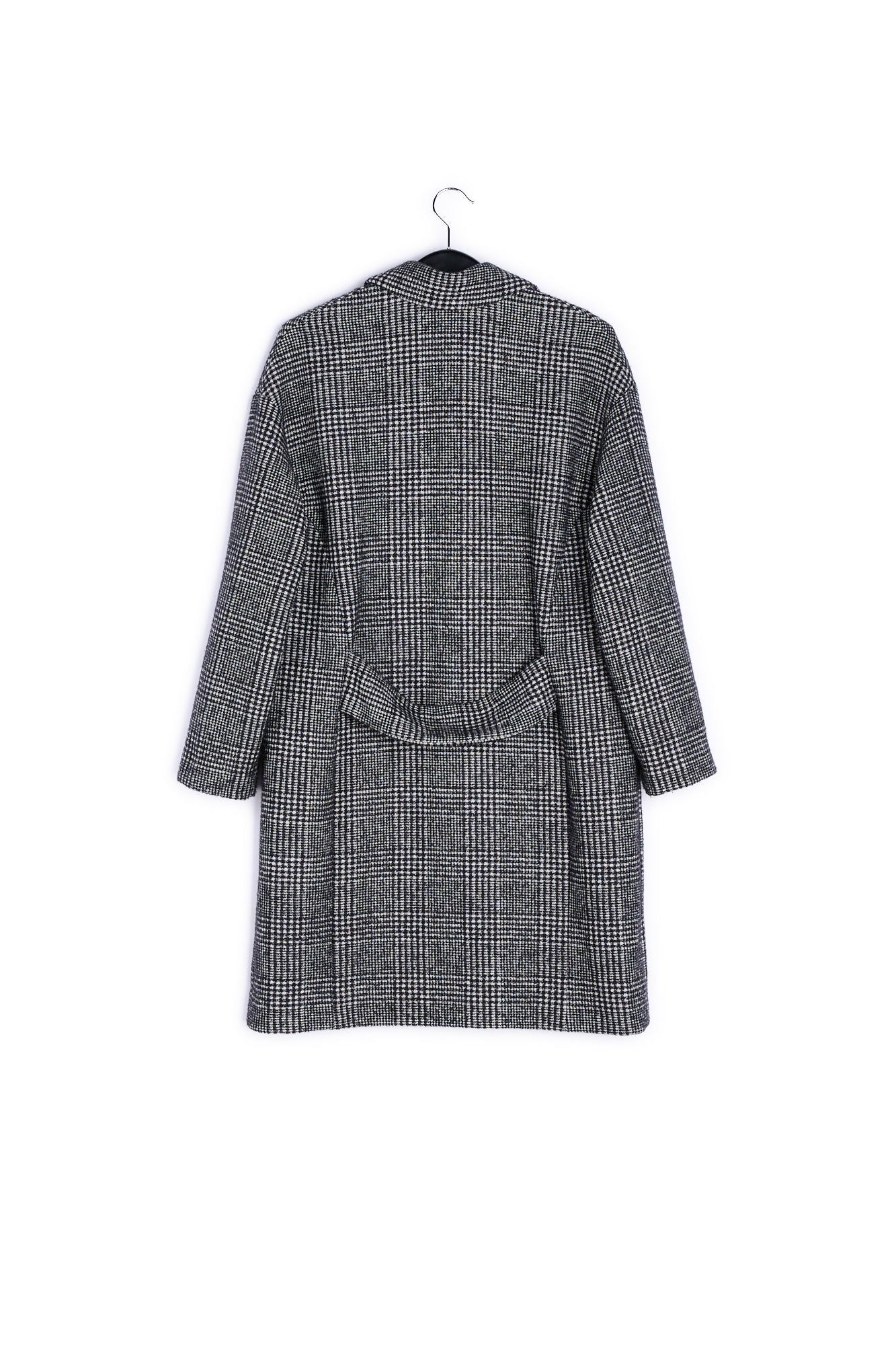 Blue and black wool blend coat RE—SSENTIEL | Essentiel second hand