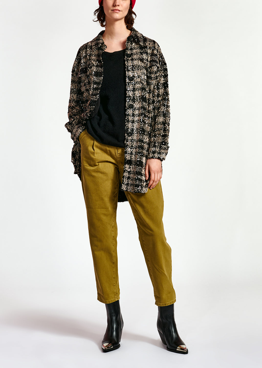 Army green high-rise jeans RE—SSENTIEL | Essentiel second hand