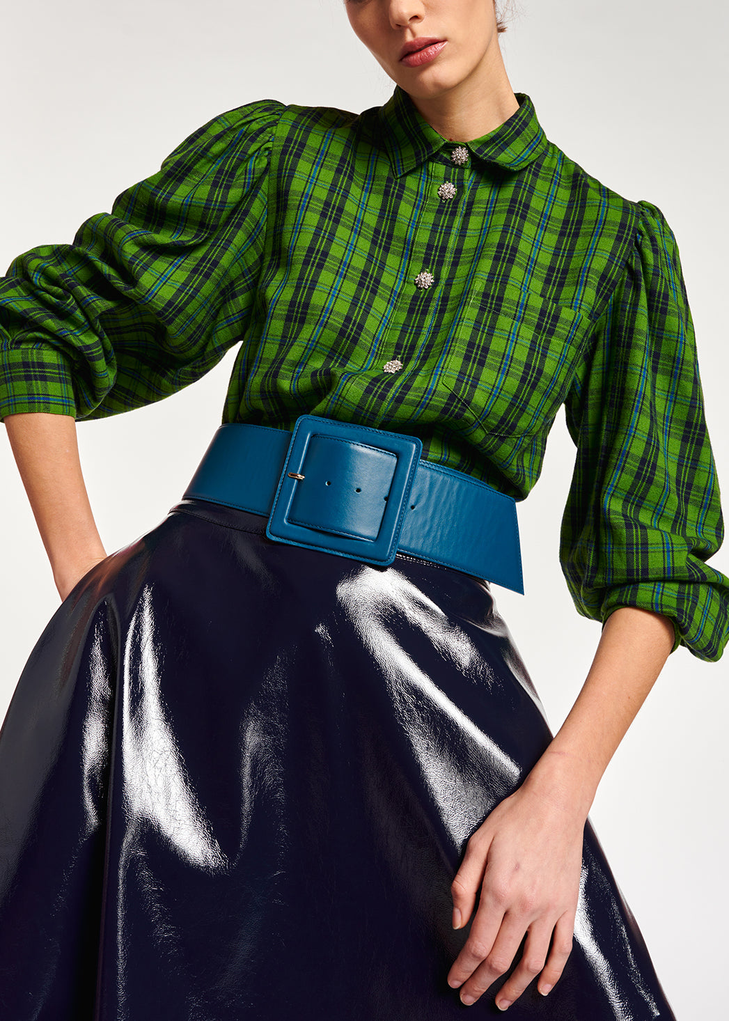 Green, blue and black flannel shirt RE—SSENTIEL | Essentiel second hand